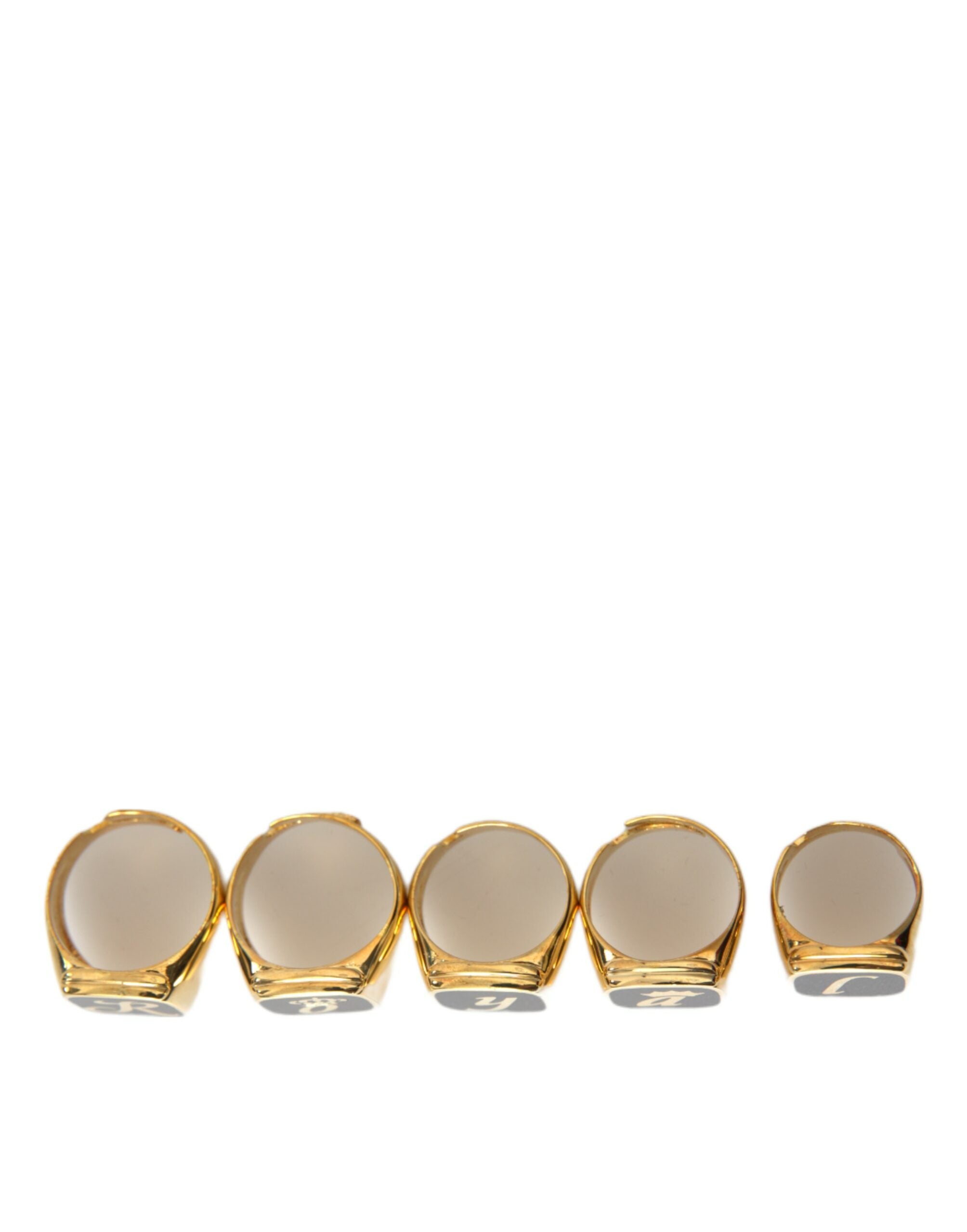 Dolce &amp; Gabbana Gold Brass ROYAL Σετ δαχτυλιδιών με 5 δαχτυλίδια