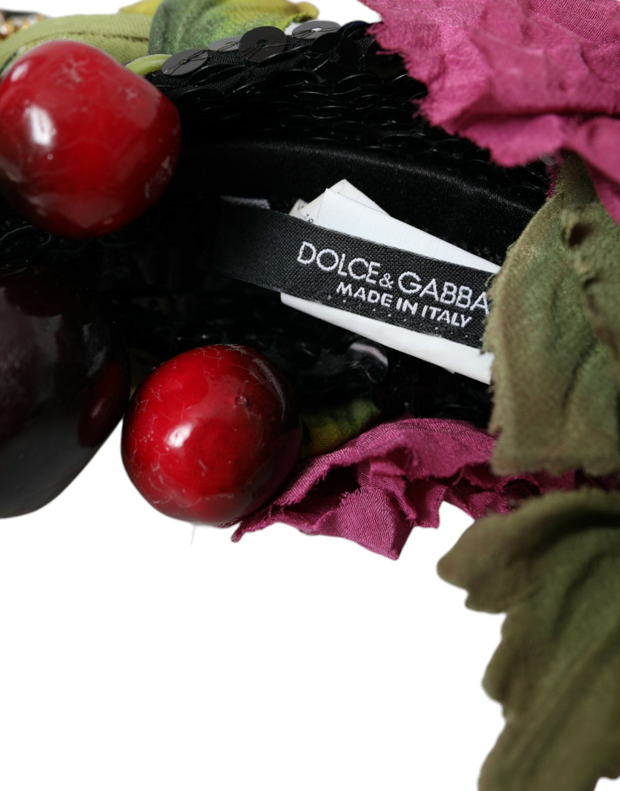 Dolce &amp; Gabbana Red Watermelon Cherry Hairband Statement Diadem