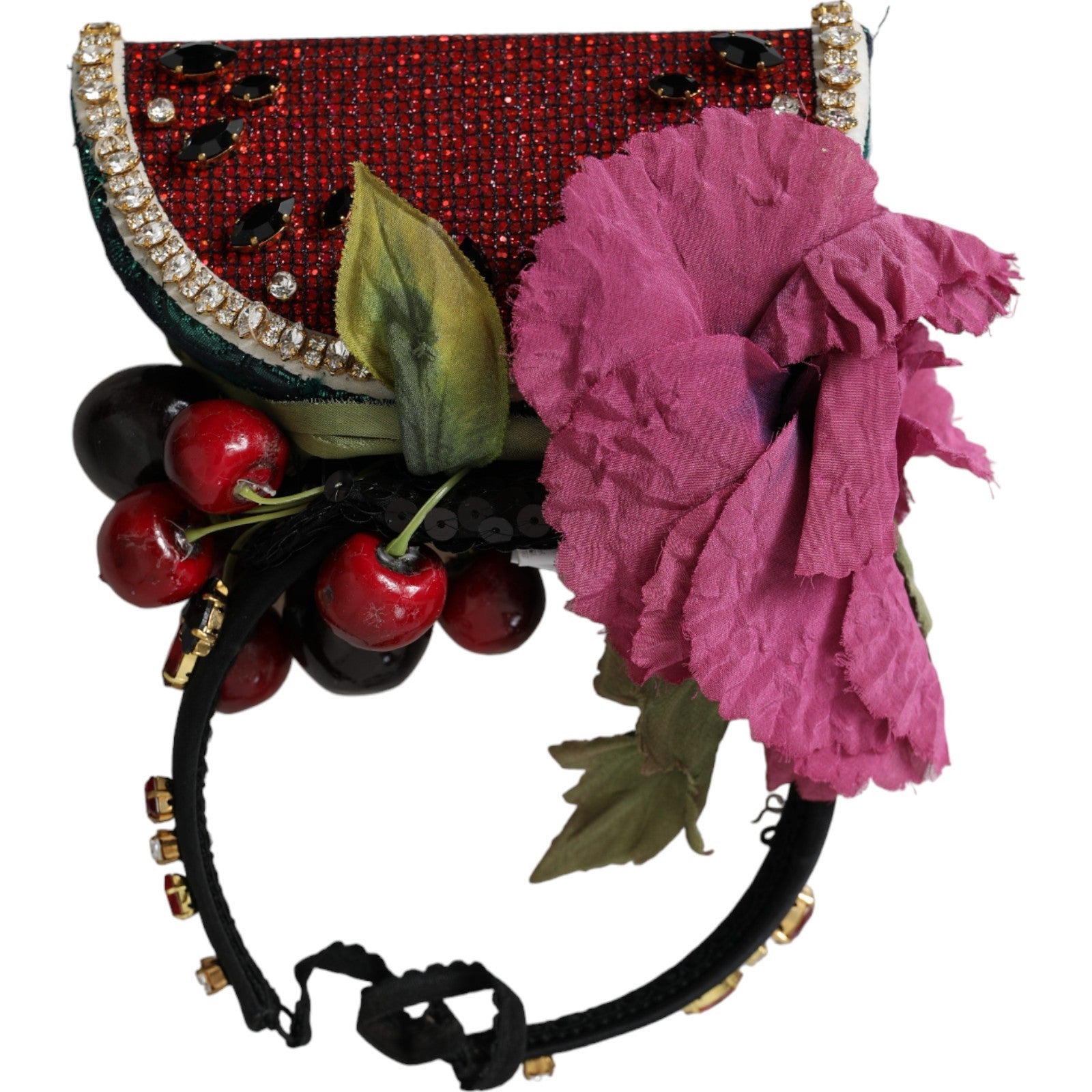 Dolce &amp; Gabbana Red Watermelon Cherry Hairband Statement Diadem