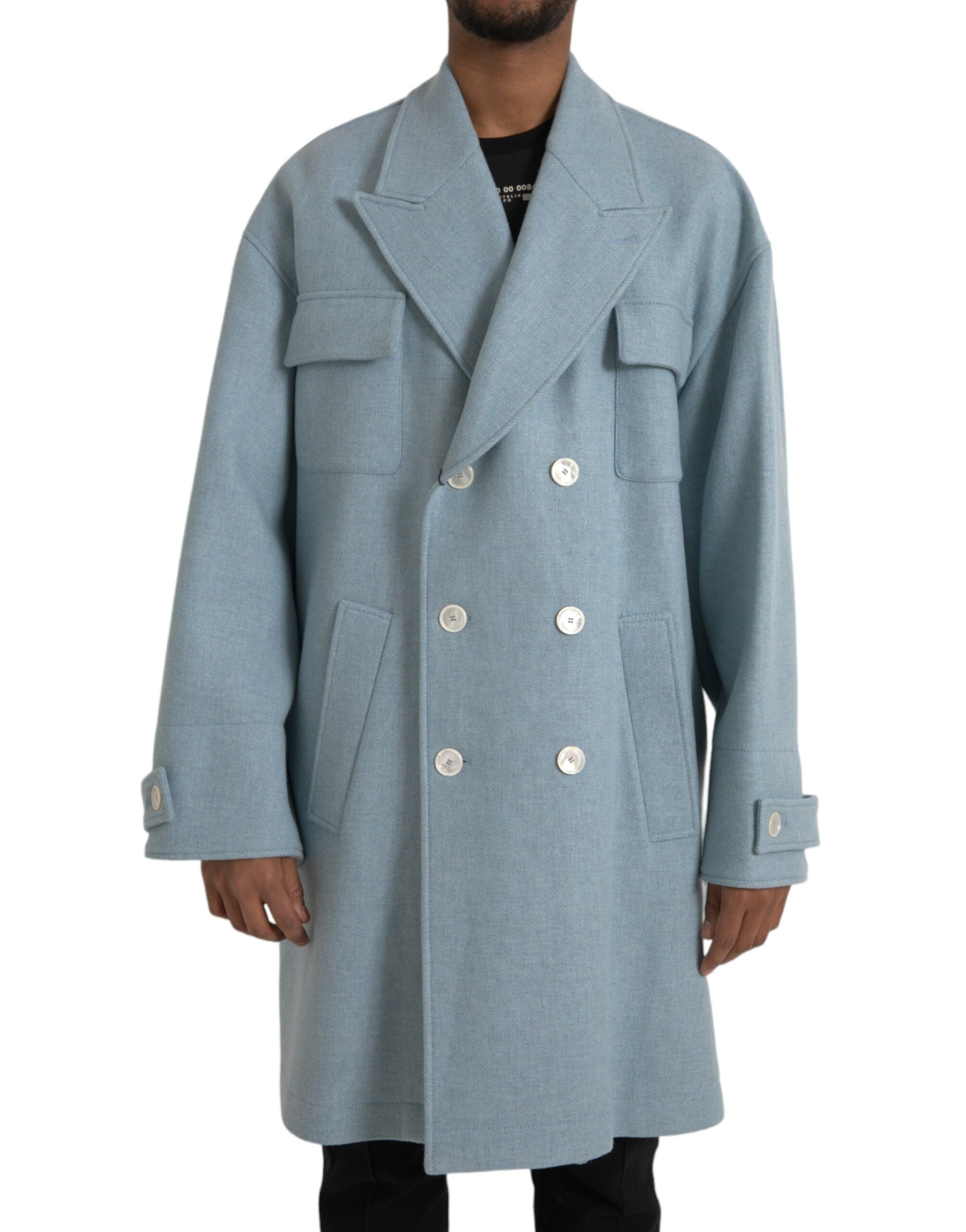 Μπουφάν Dolce &amp; Gabbana Blue Double Breasted Trench Coat