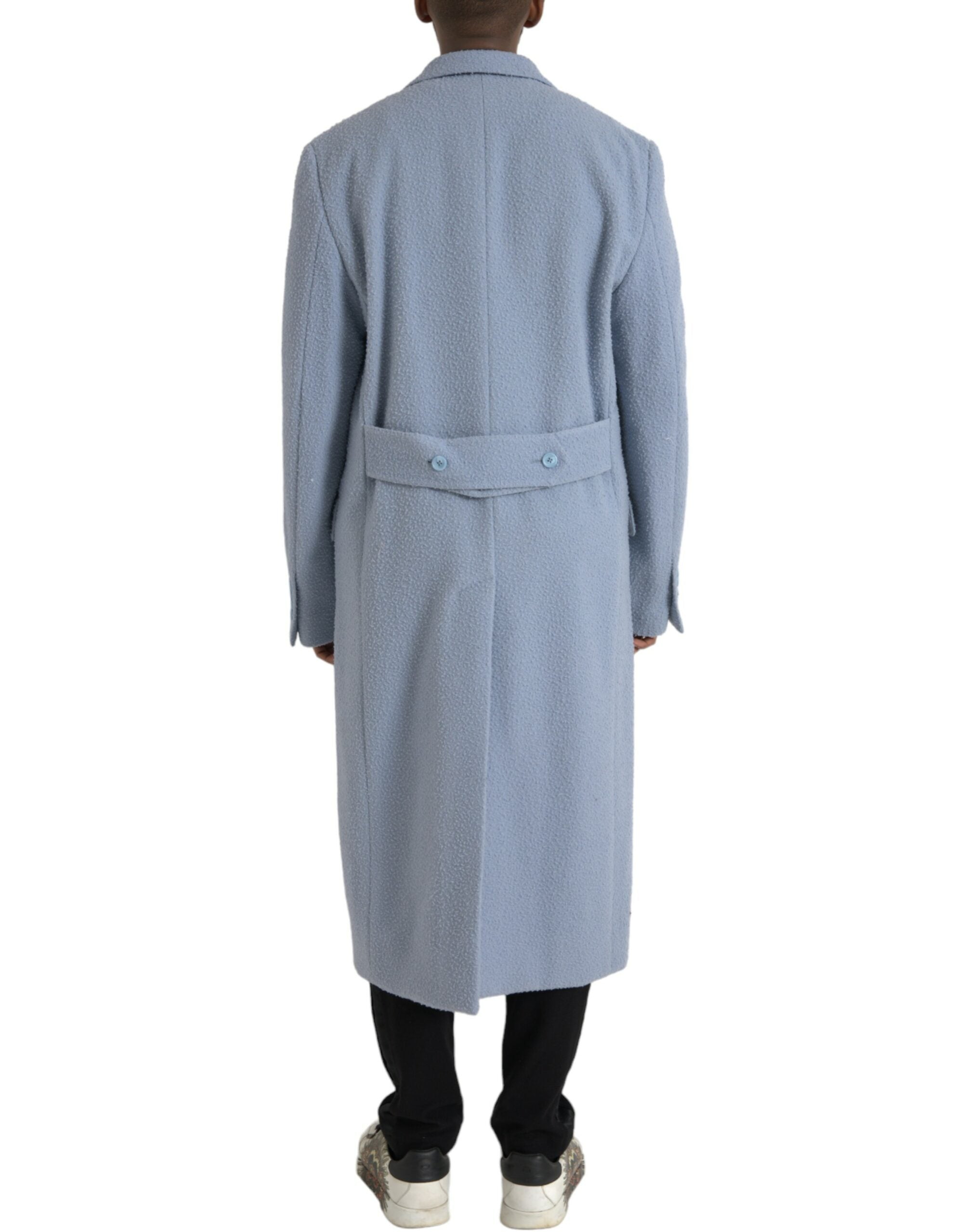 Μπουφάν Dolce & Gabbana Blue Double Breasted Long Trench Coat