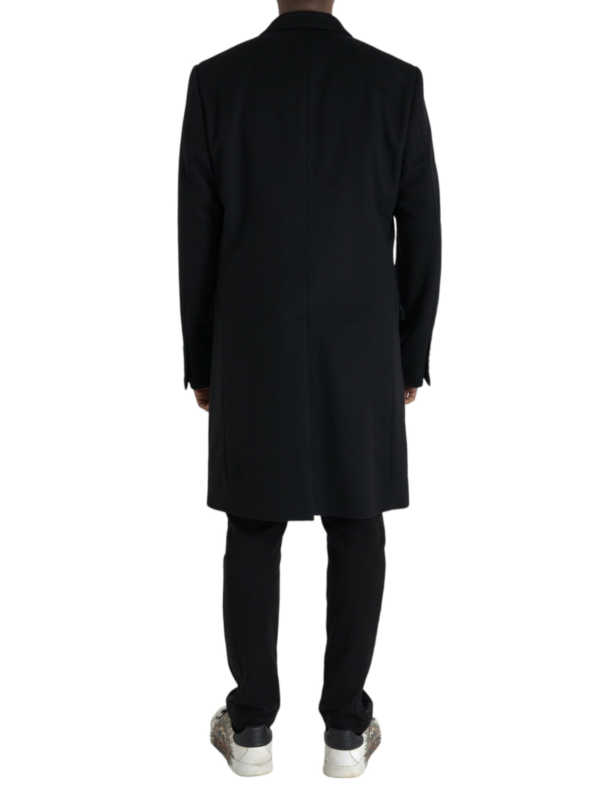 Μπουφάν Dolce &amp; Gabbana Black Wool Cashmere Trench Coat