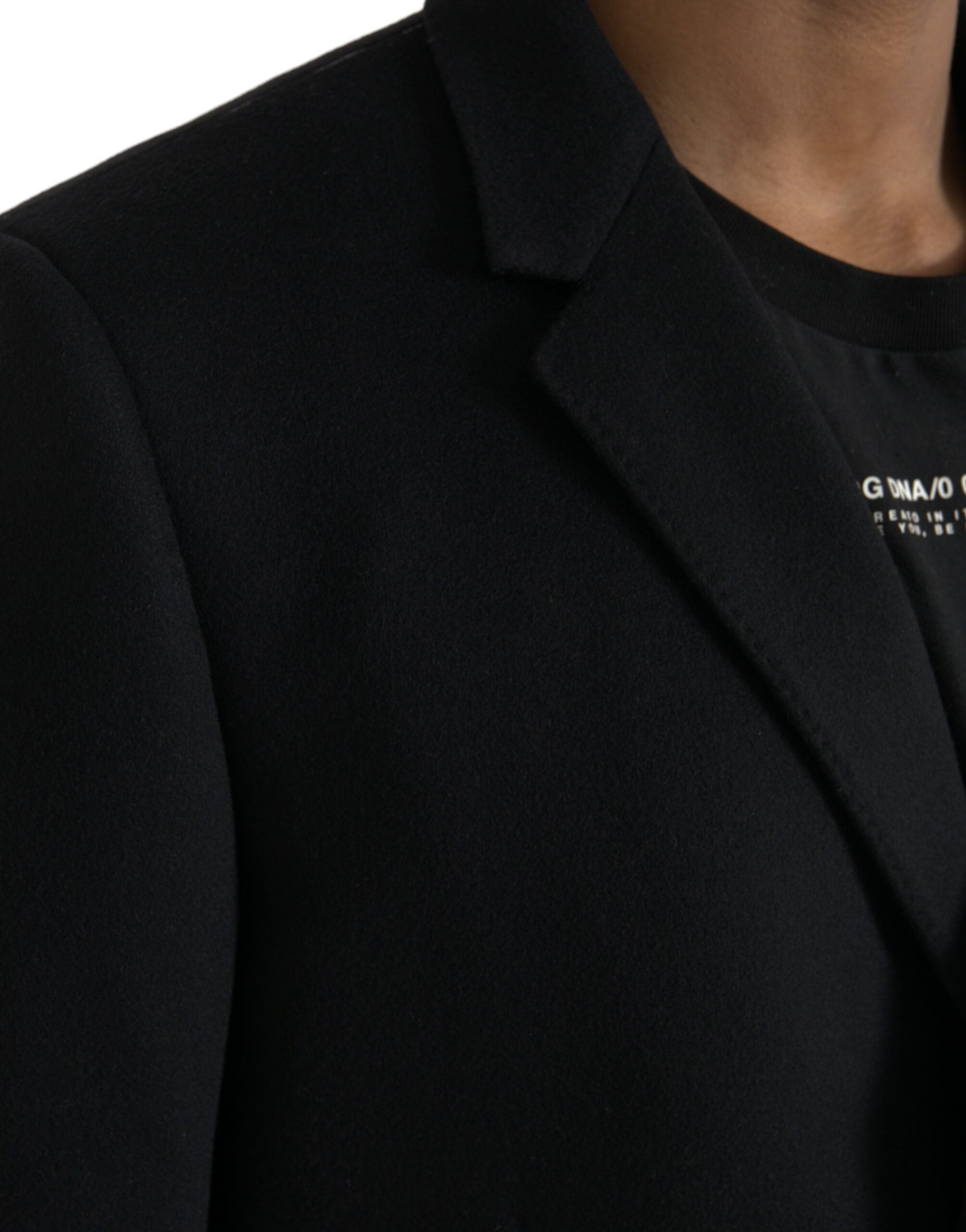 Μπουφάν Dolce &amp; Gabbana Black Wool Cashmere Trench Coat