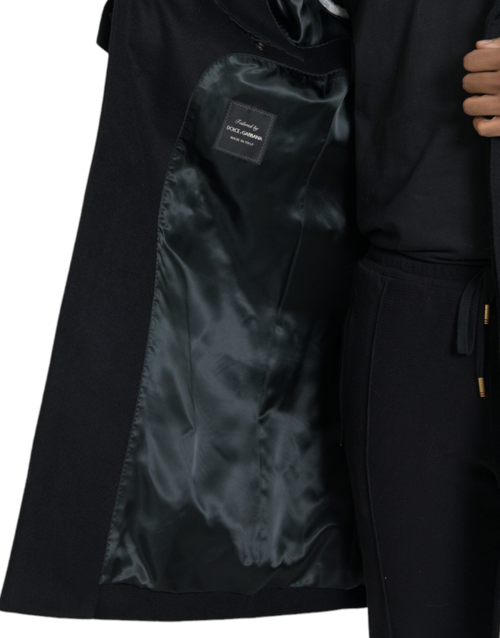 Μπουφάν Dolce &amp; Gabbana Black Wool Cashmere Trench Coat