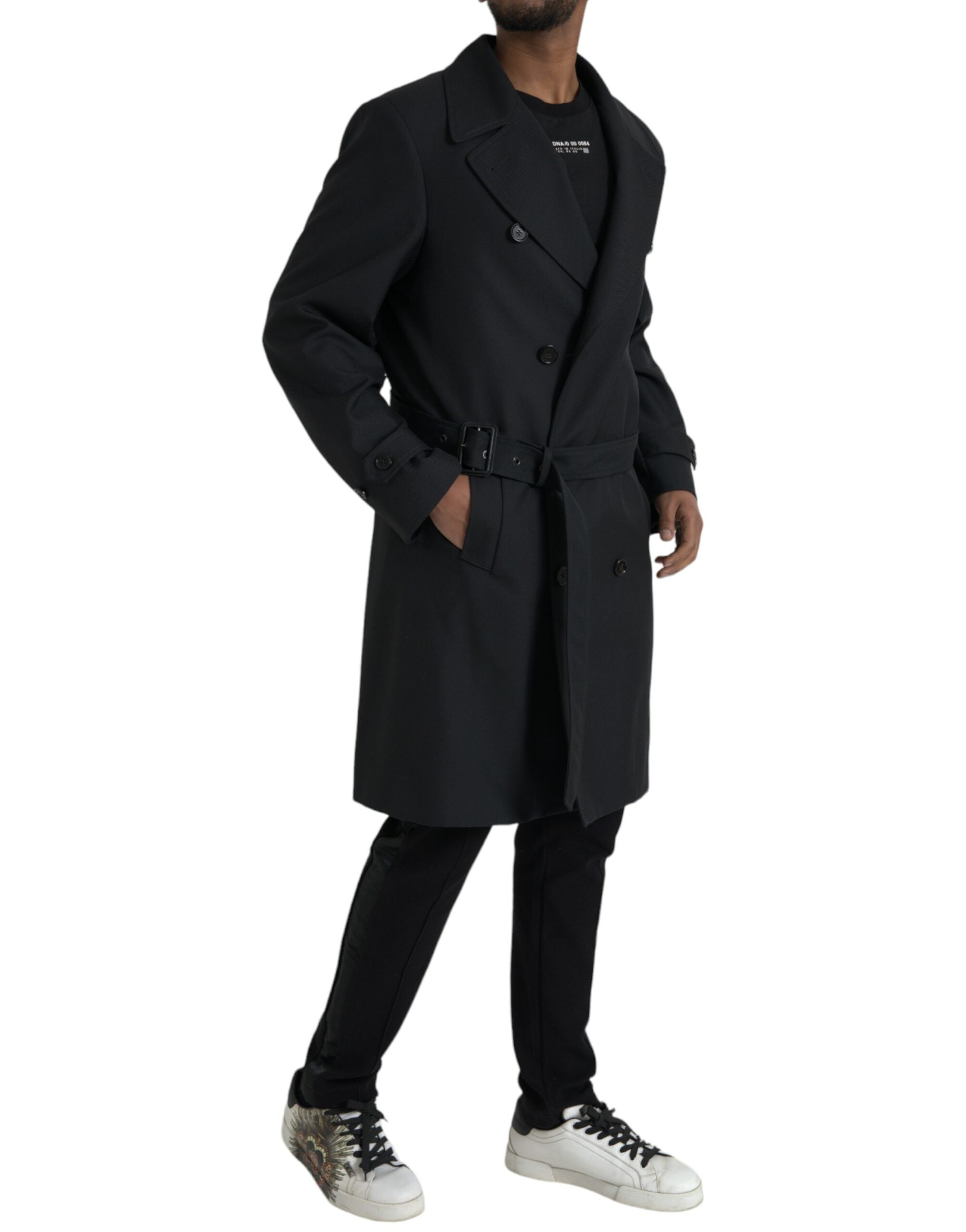 Μπουφάν Dolce &amp; Gabbana Black Double Breasted Trench Coat