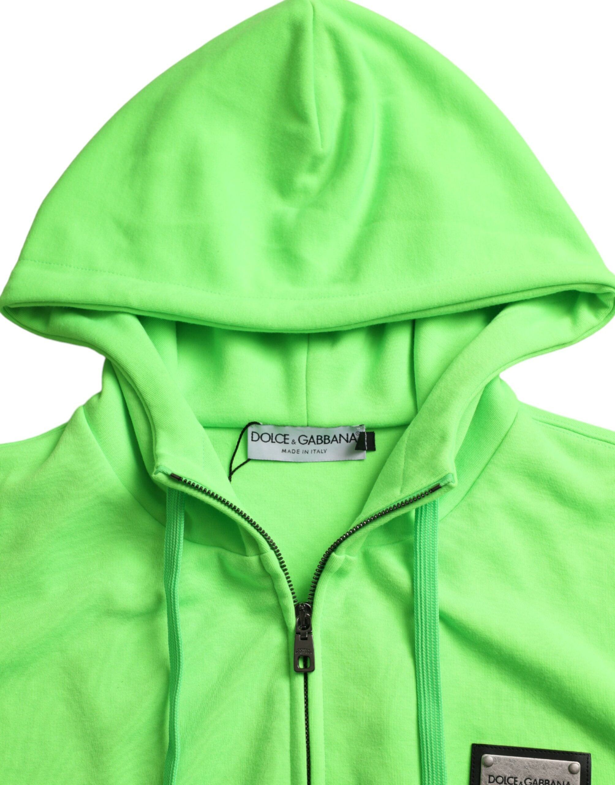 Πουλόβερ Dolce &amp; Gabbana Neon Green Hooded Full Zip Top