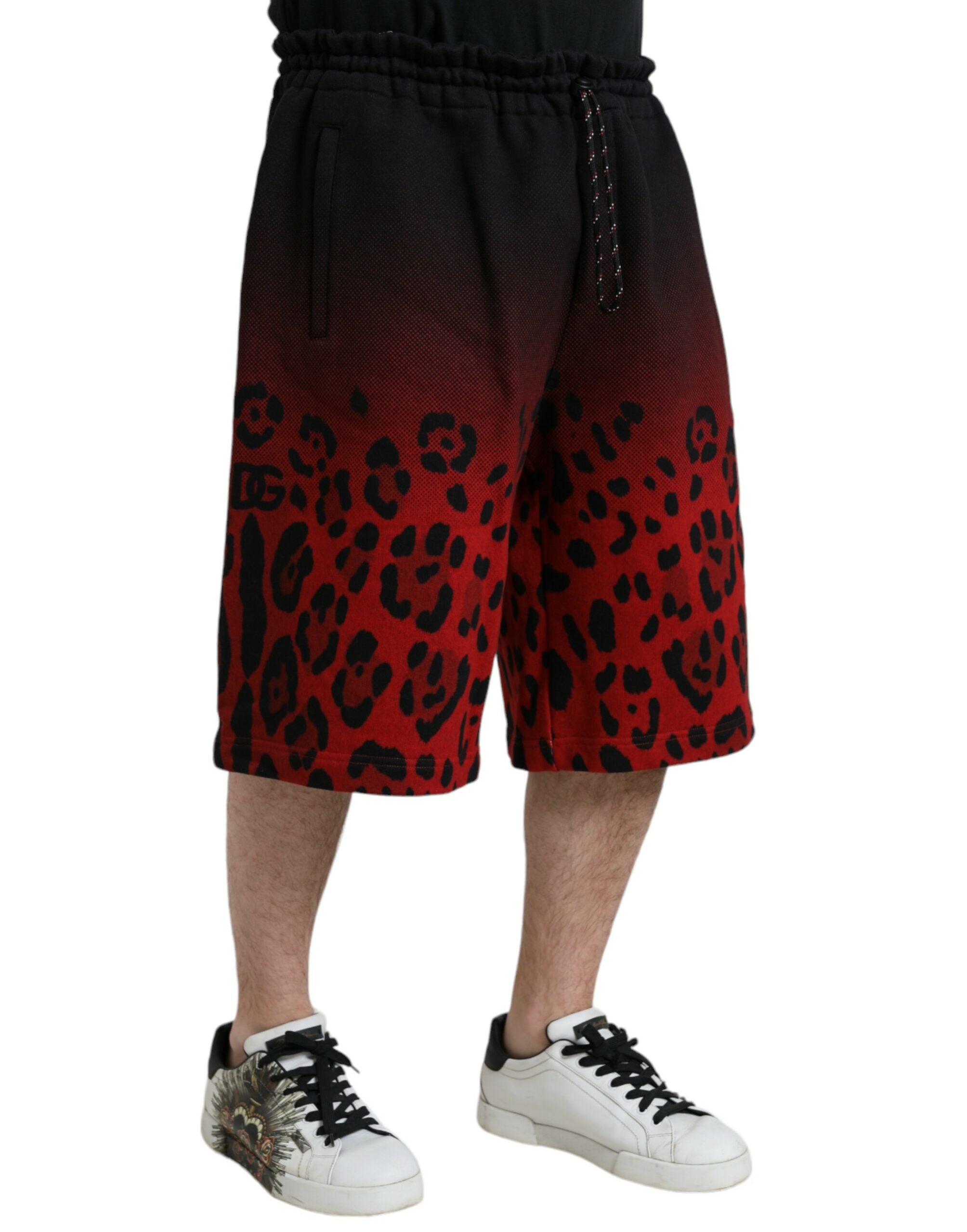 Βαμβακερά σορτς βερμούδας Dolce &amp; Gabbana Red Leopard Print