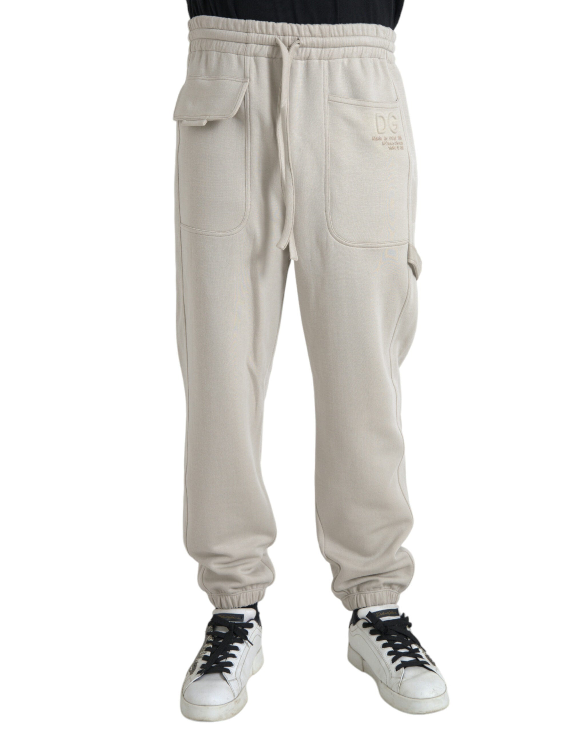 Παντελόνι φούτερ Dolce &amp; Gabbana Off White Viscose Cargo Jogger