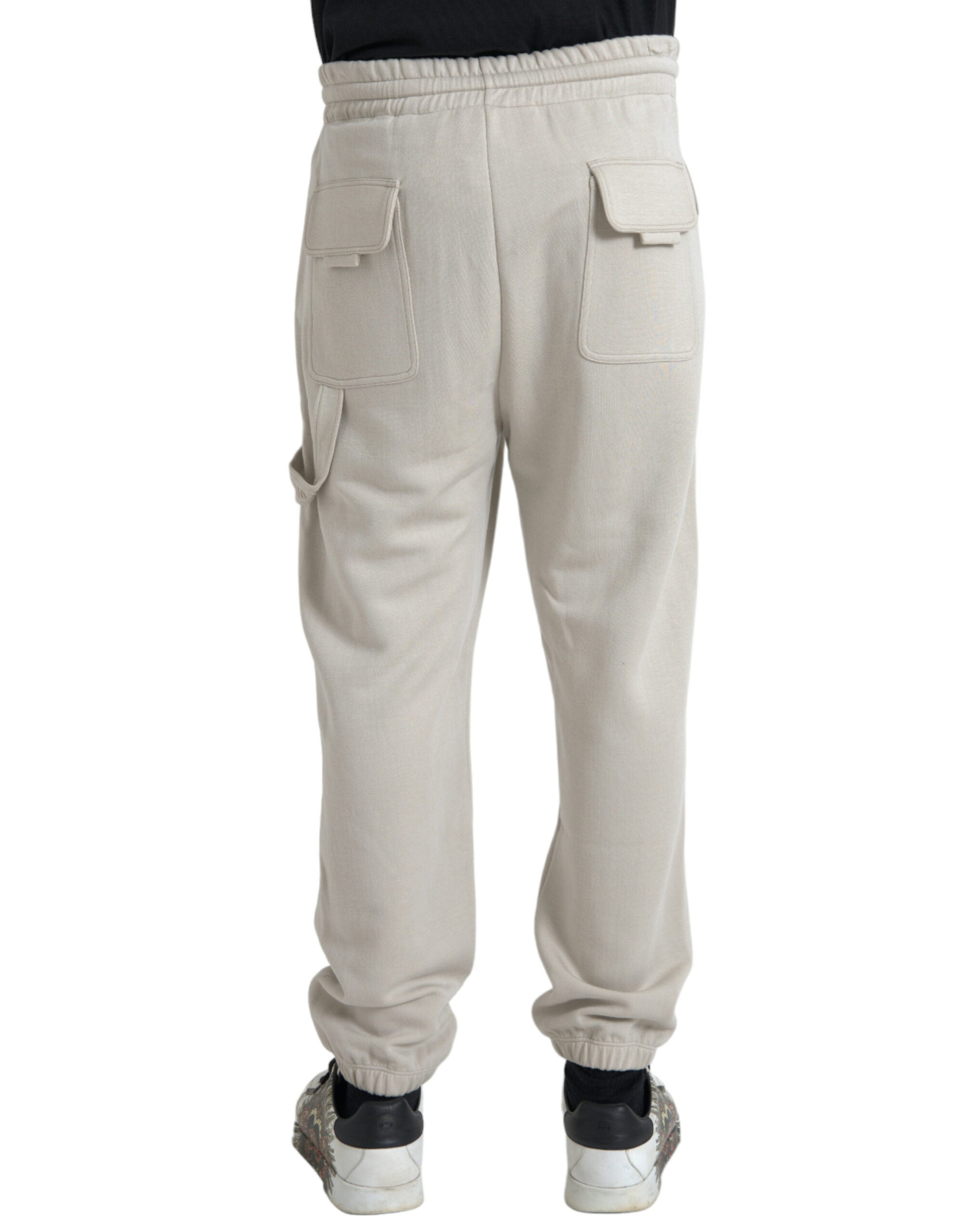 Παντελόνι φούτερ Dolce &amp; Gabbana Off White Viscose Cargo Jogger