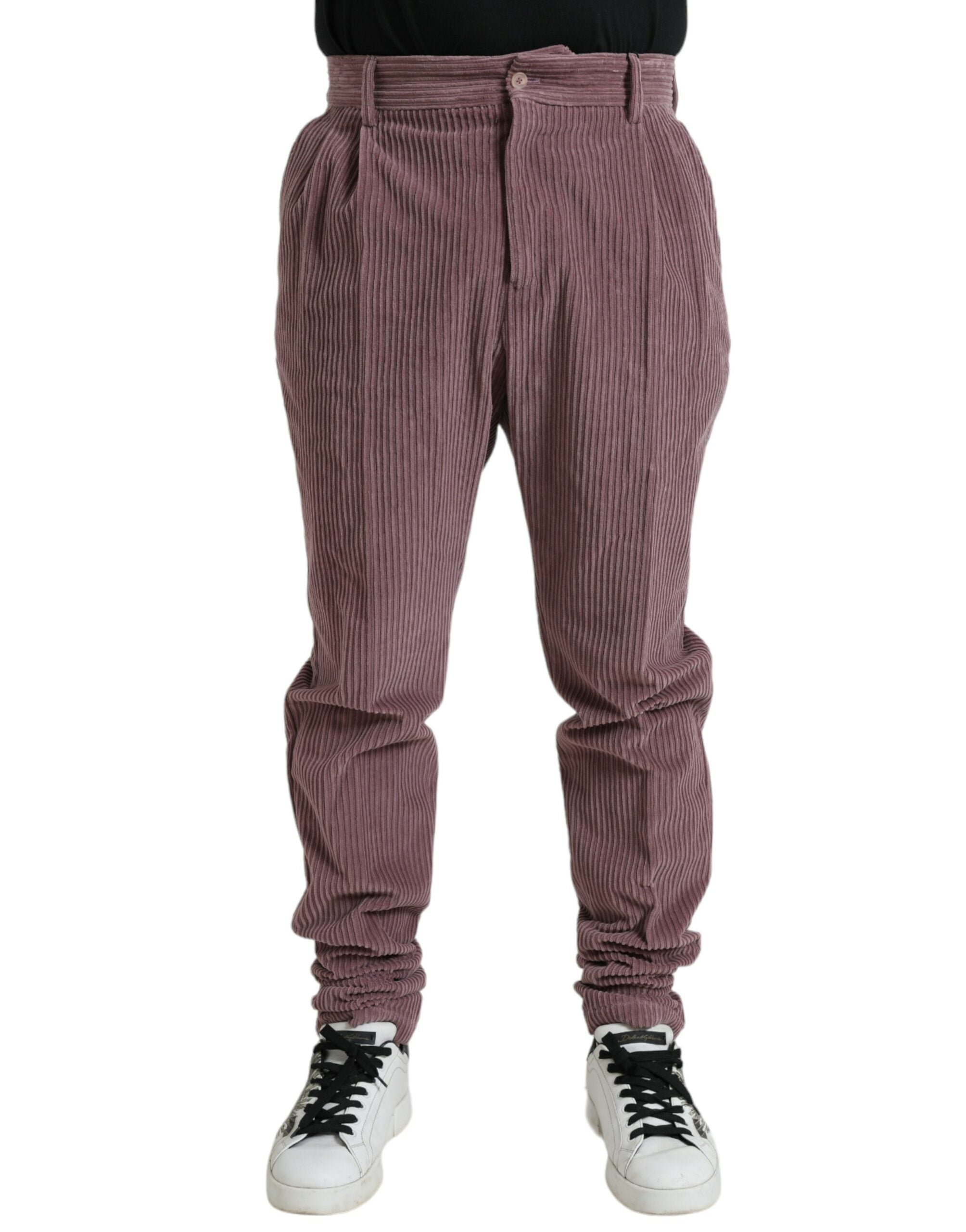 Skinny παντελόνι Dolce &amp; Gabbana Purple Corduroy Βαμβακερό Stretch