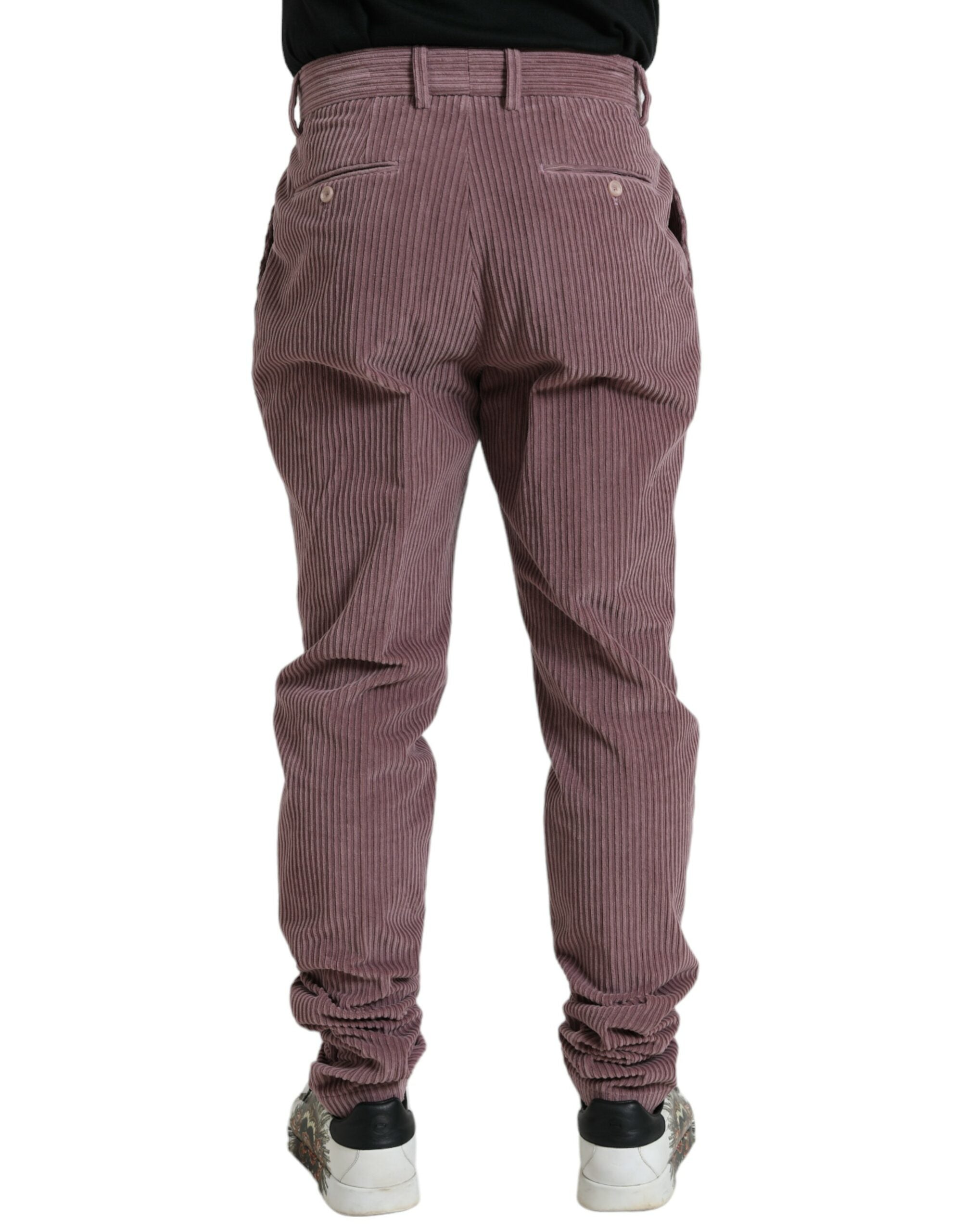 Skinny παντελόνι Dolce &amp; Gabbana Purple Corduroy Βαμβακερό Stretch