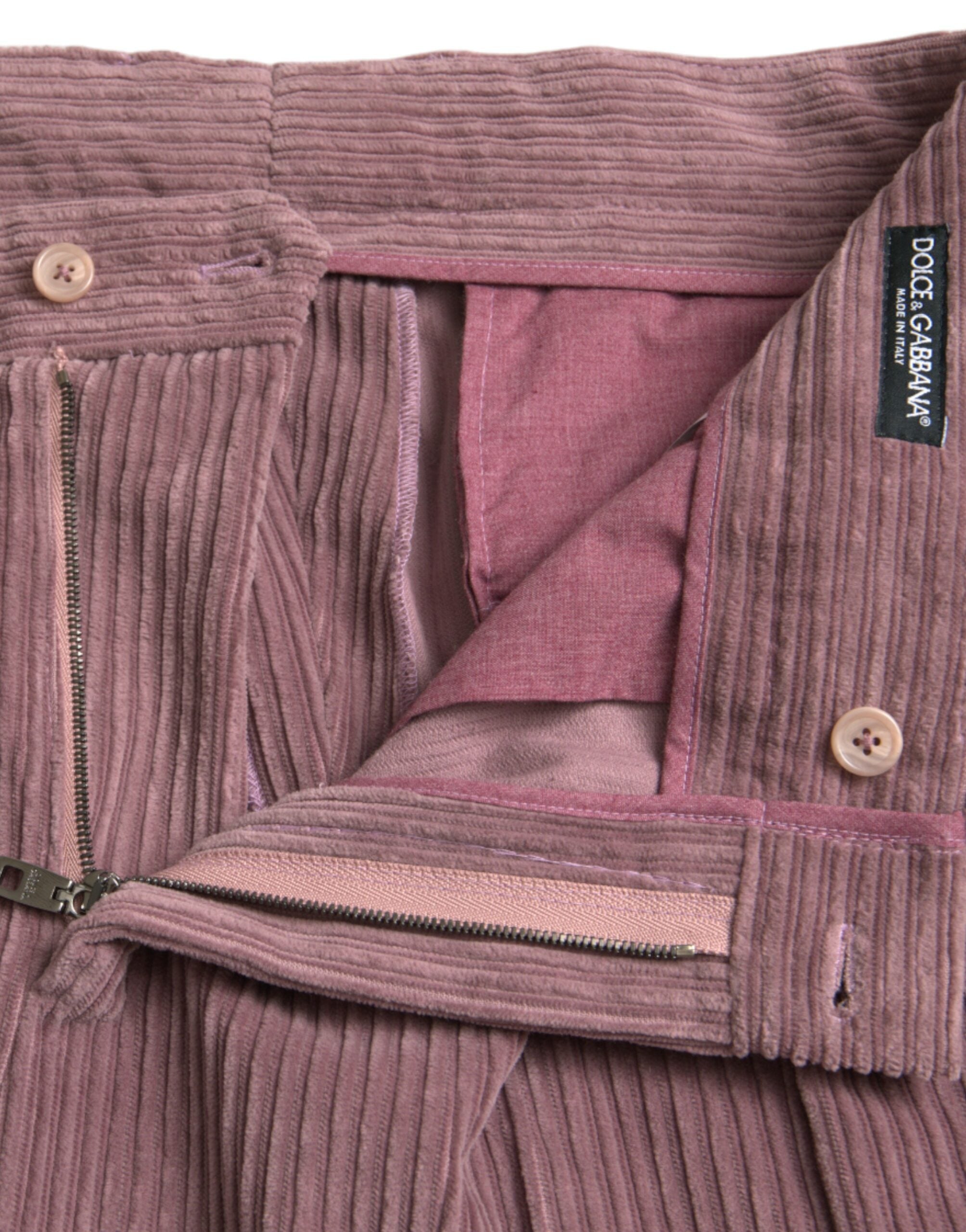 Skinny παντελόνι Dolce &amp; Gabbana Purple Corduroy Βαμβακερό Stretch