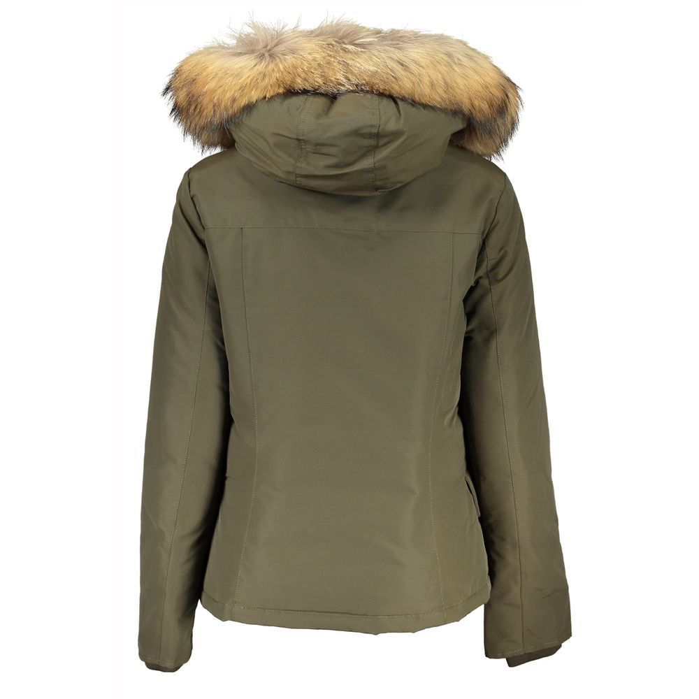 Woolrich Green Cotton Jackets &amp; Coat