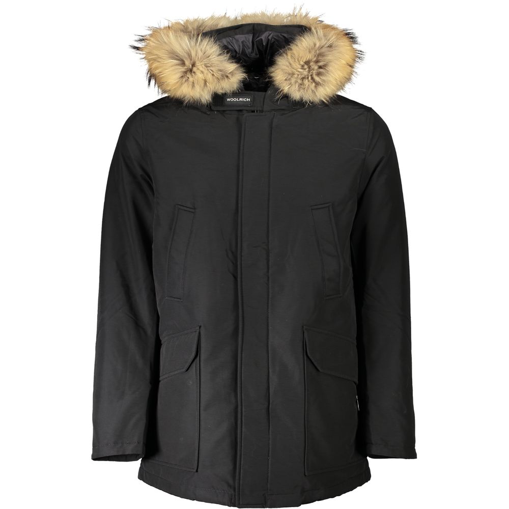 Μαύρο βαμβακερό μπουφάν Woolrich