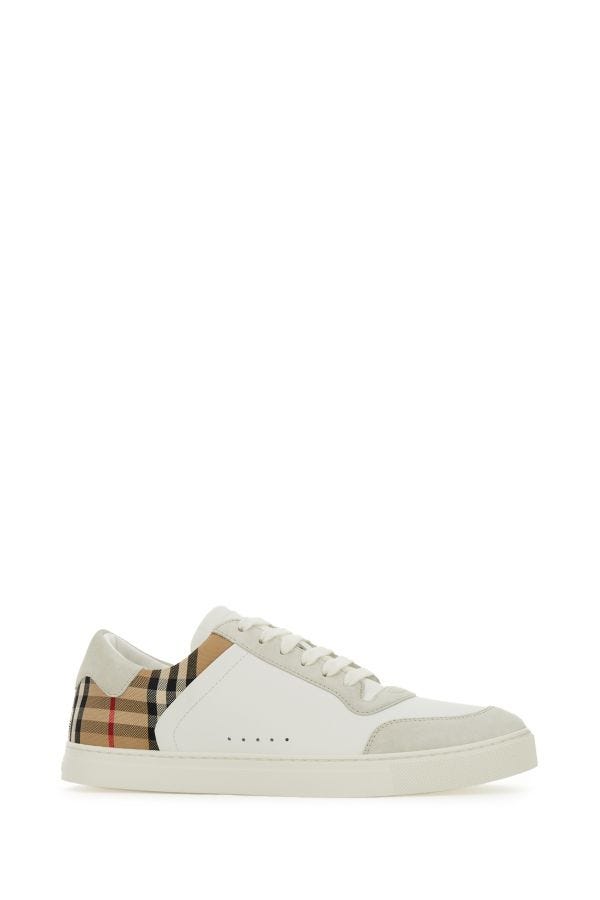 Δερμάτινα αθλητικά παπούτσια Burberry White πολύχρωμα Calf