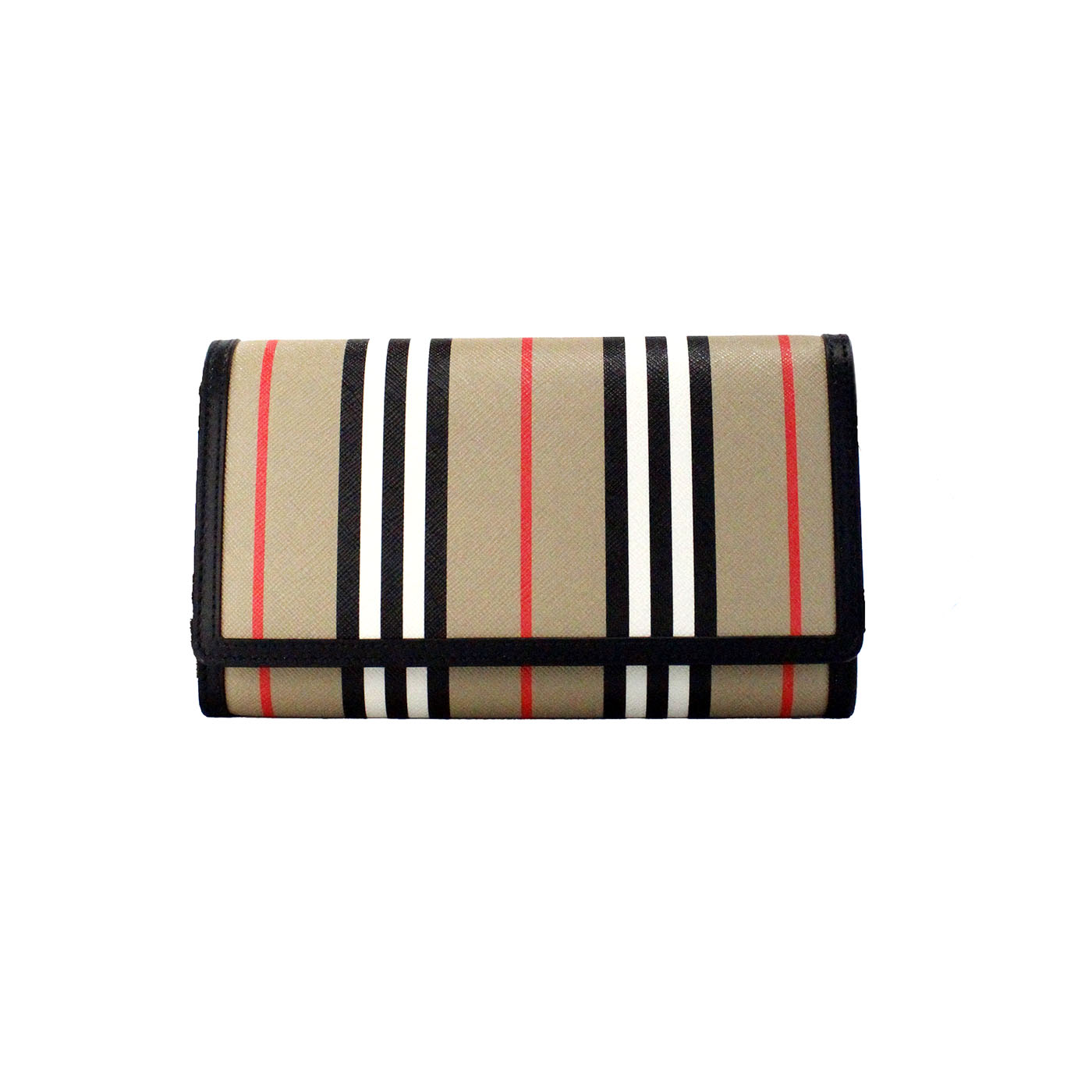 Burberry Hannah Icon Stripe Archive Μαύρο E-Canvas Δερμάτινο πορτοφόλι χιαστί τσάντα