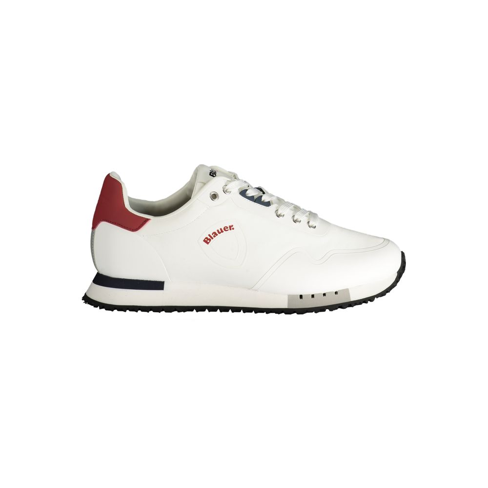 Blauer White Polyester Sneaker