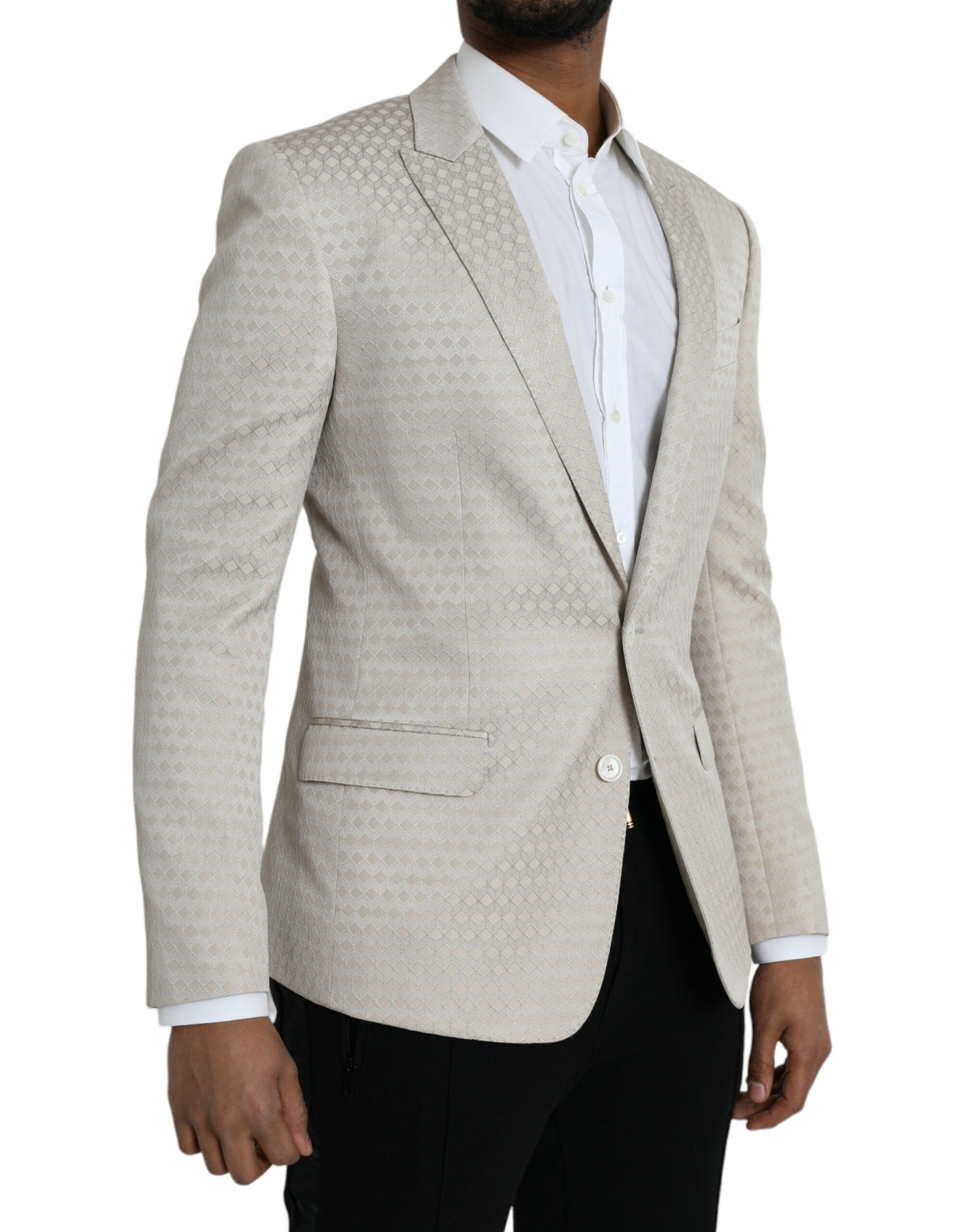 Dolce &amp; Gabbana Beige MARTINI Blazer με μονό στήθος