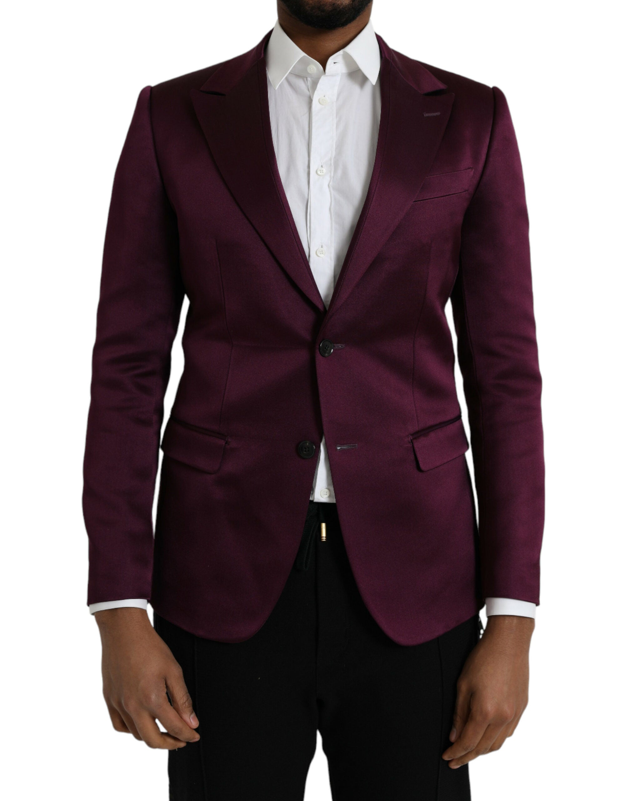 Μπλέιζερ Dolce &amp; Gabbana Maroon Silk Single Breasted