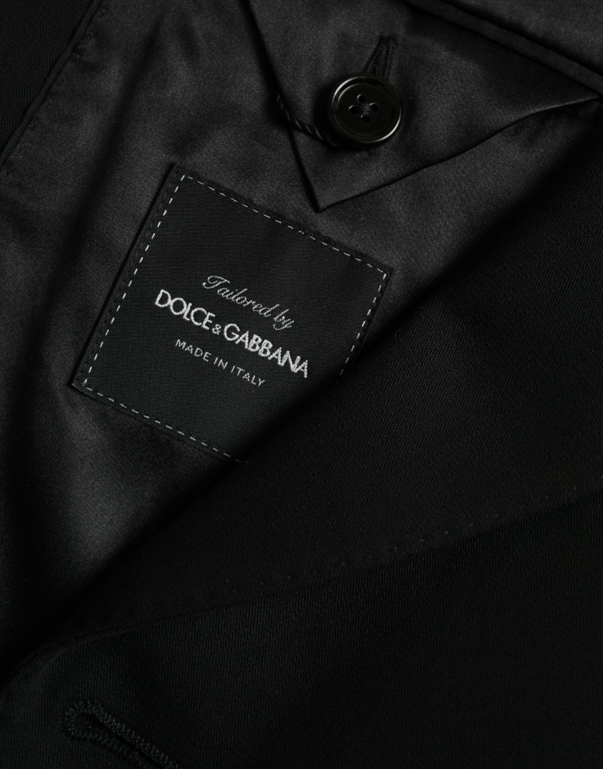 Dolce &amp; Gabbana Black Wool Peak Single Breasted Blazer