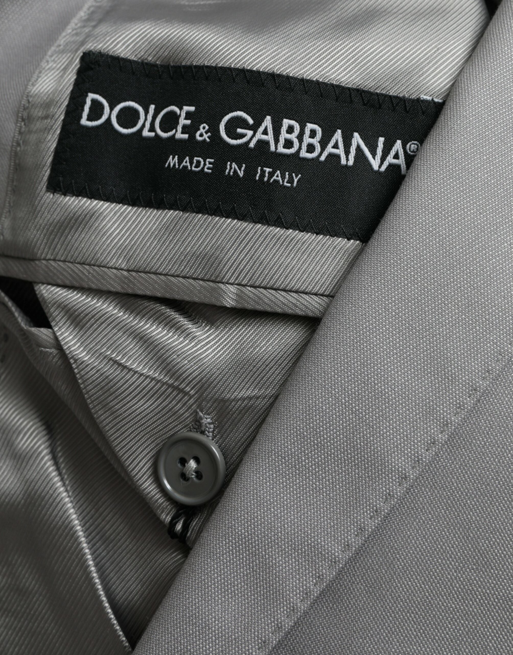 Μπλέιζερ με μονό στήθος Dolce &amp; Gabbana Grey Wool Peak