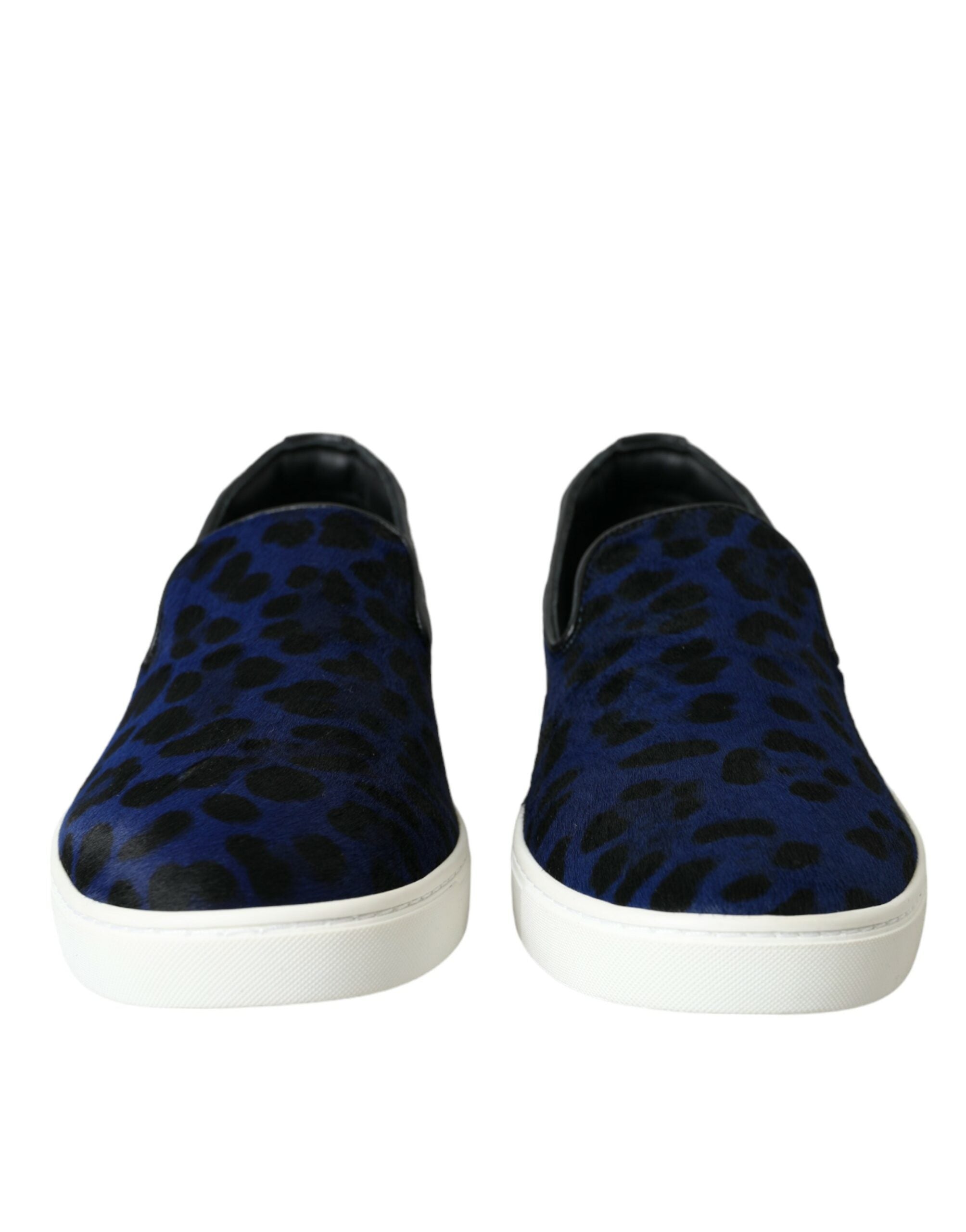 Παπούτσια πάνινα παπούτσια Dolce &amp; Gabbana Blue Leopard από δέρμα μοσχαριού