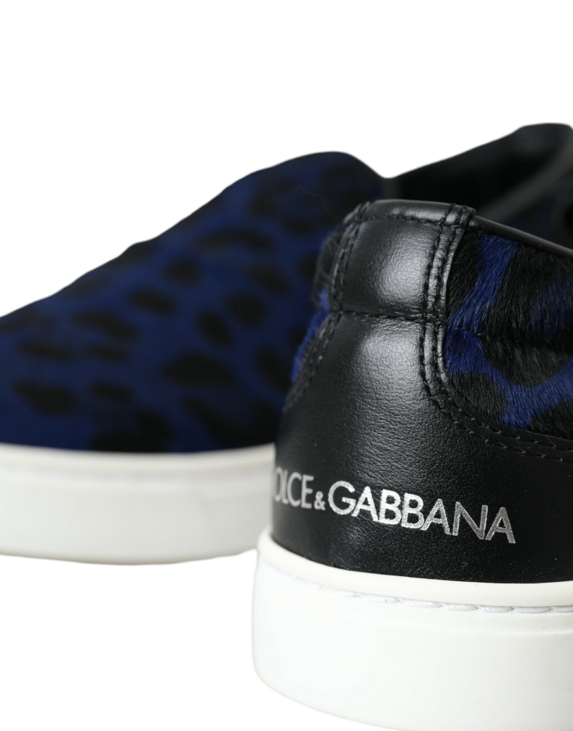 Παπούτσια πάνινα παπούτσια Dolce &amp; Gabbana Blue Leopard από δέρμα μοσχαριού