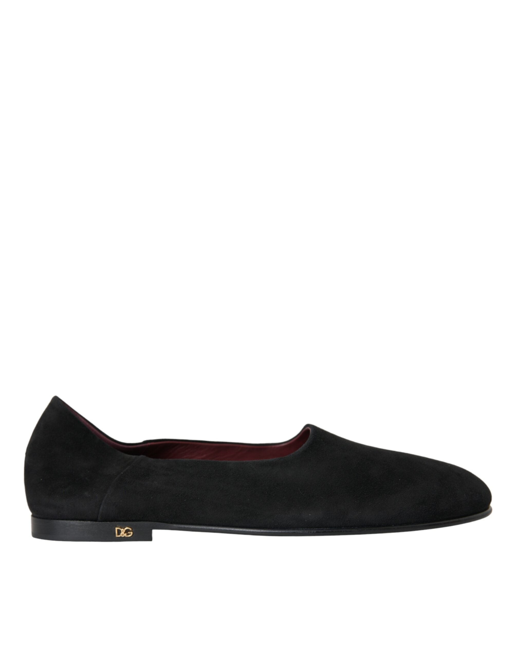 Dolce &amp; Gabbana Black Suede Loafers Επίσημο Φόρεμα Slip On Παπούτσια