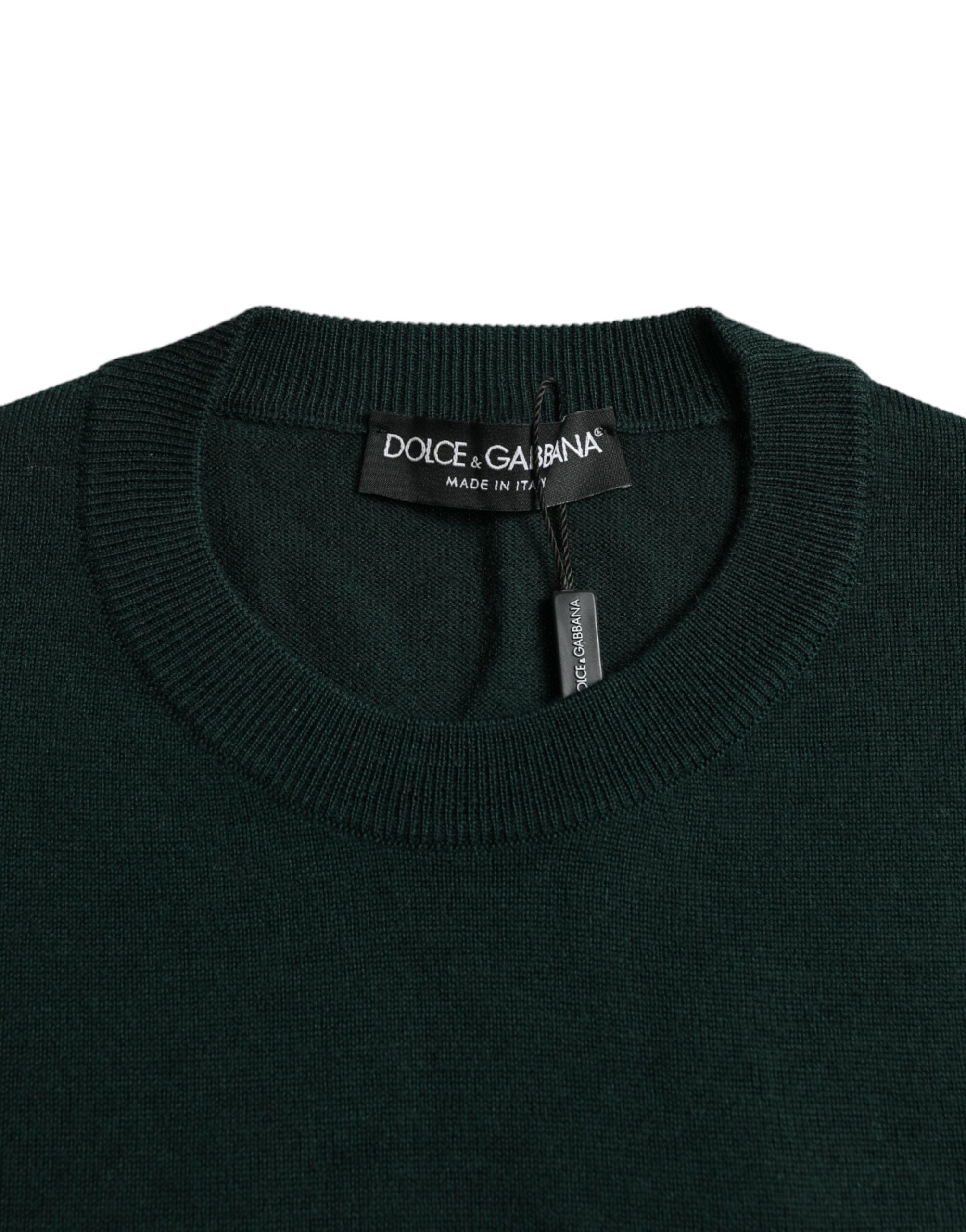 Πουλόβερ με λαιμόκοψη Dolce &amp; Gabbana Dark Green Crown