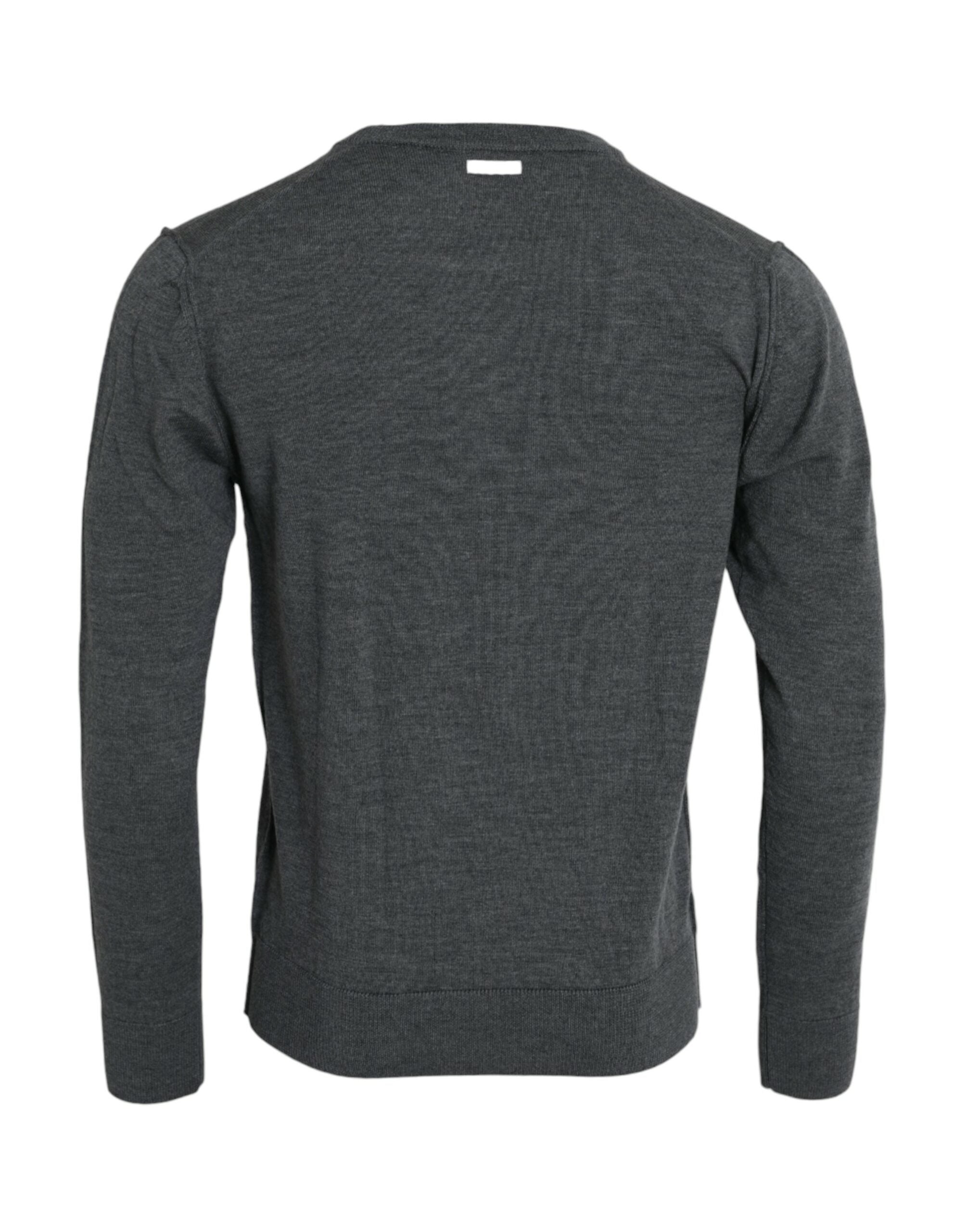 Πουλόβερ Dolce &amp; Gabbana Dark Grey Wool Crew Neck Πουλόβερ