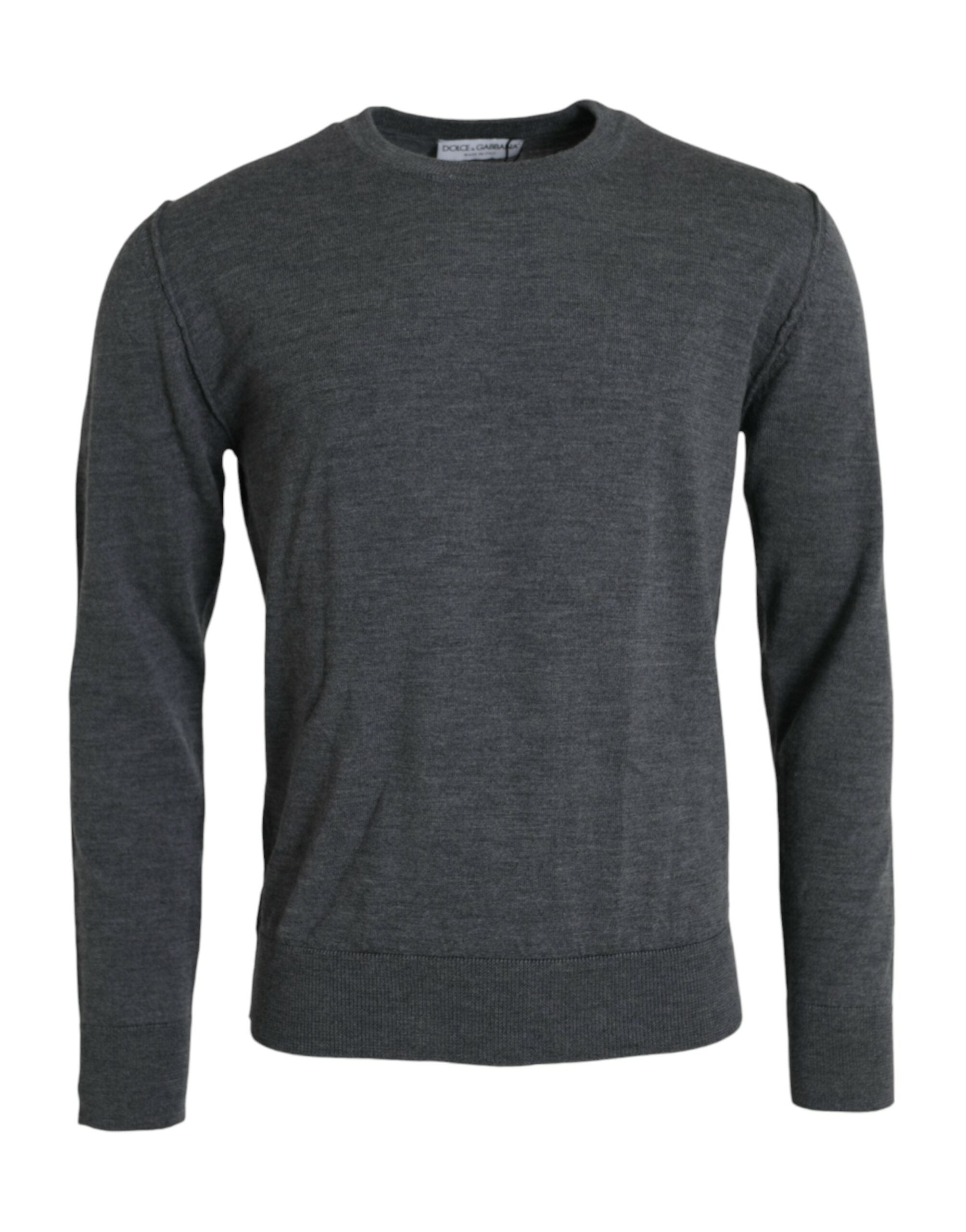 Πουλόβερ Dolce &amp; Gabbana Dark Grey Wool Crew Neck Πουλόβερ