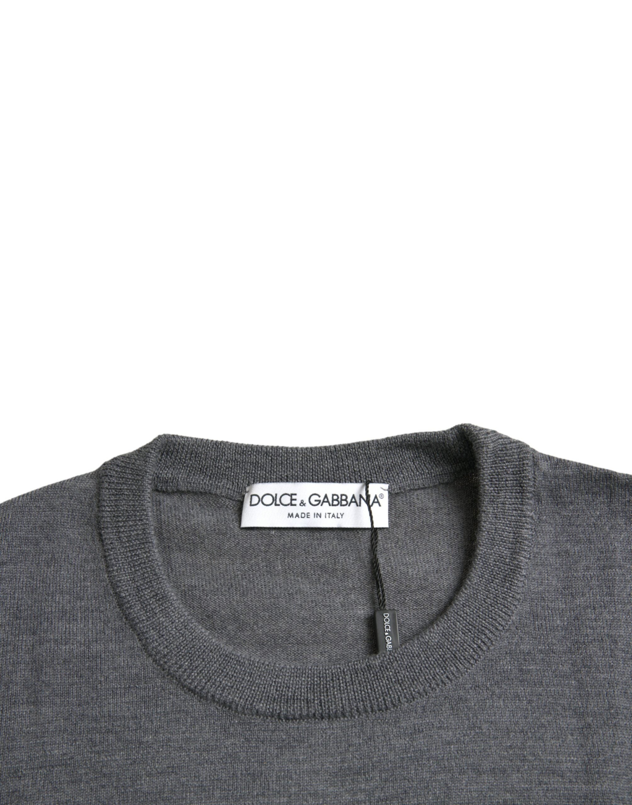 Πουλόβερ Dolce &amp; Gabbana Dark Grey Wool Crew Neck Πουλόβερ