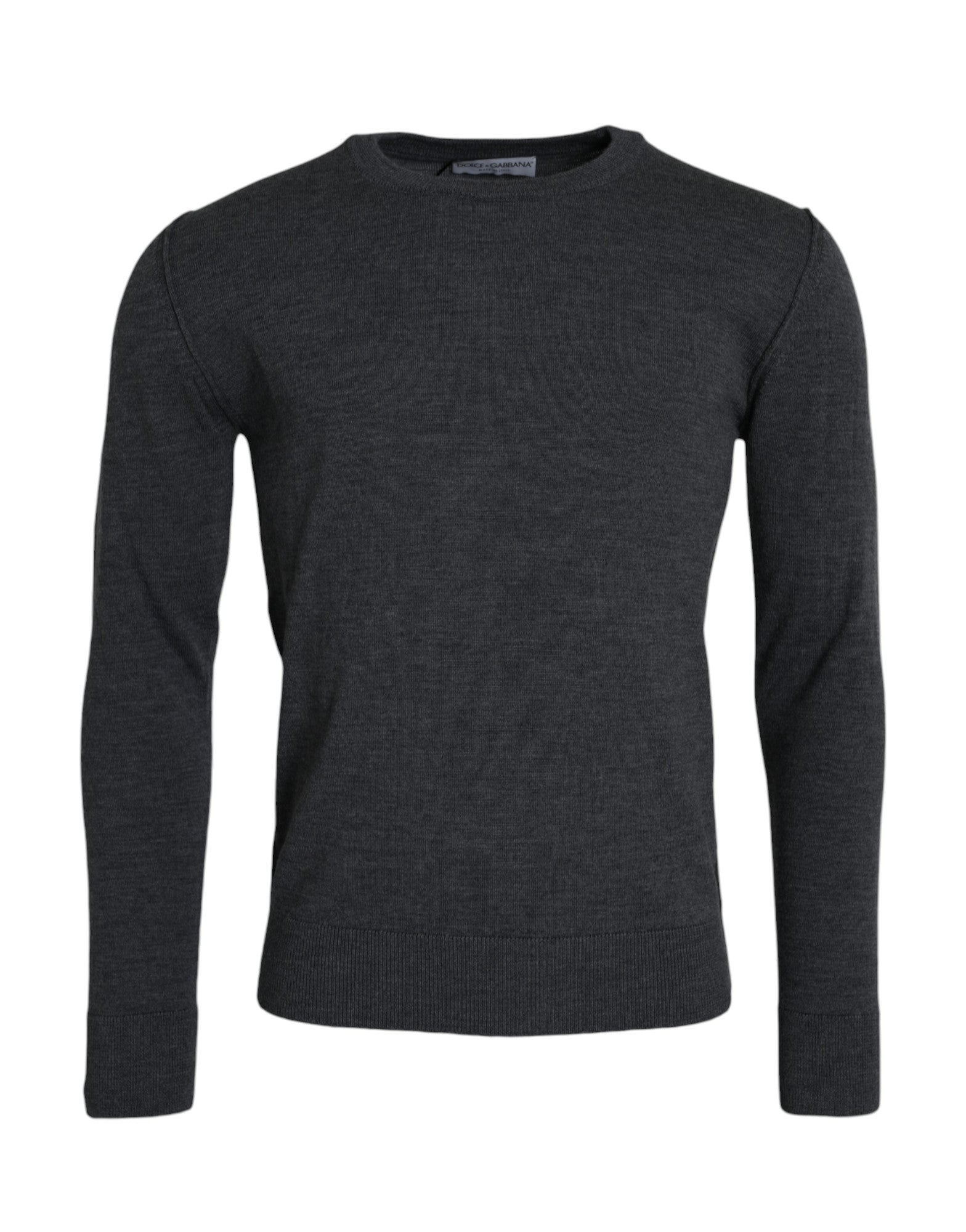 Πουλόβερ Dolce &amp; Gabbana Dark Grey Wool Crew Neck Πουλόβερ