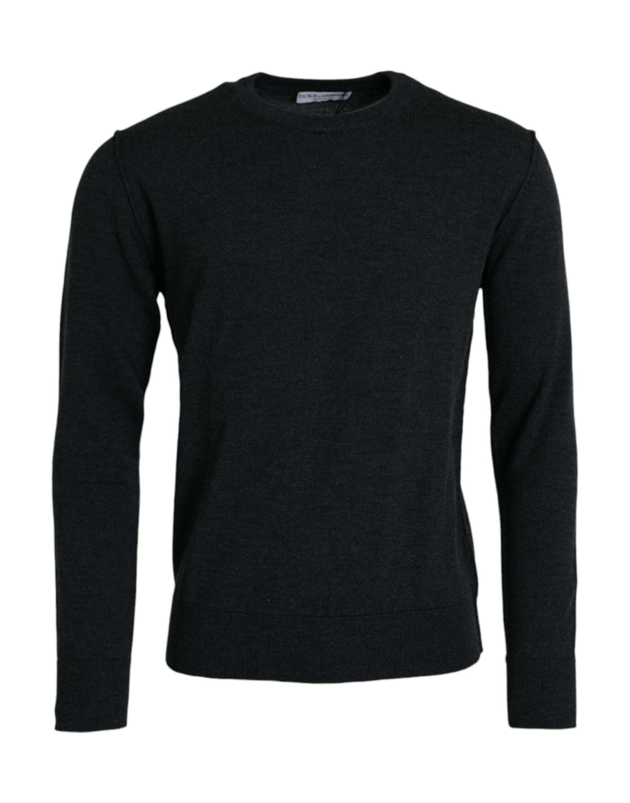 Πουλόβερ Dolce &amp; Gabbana Dark Grey Wool Crew Neck Πουλόβερ