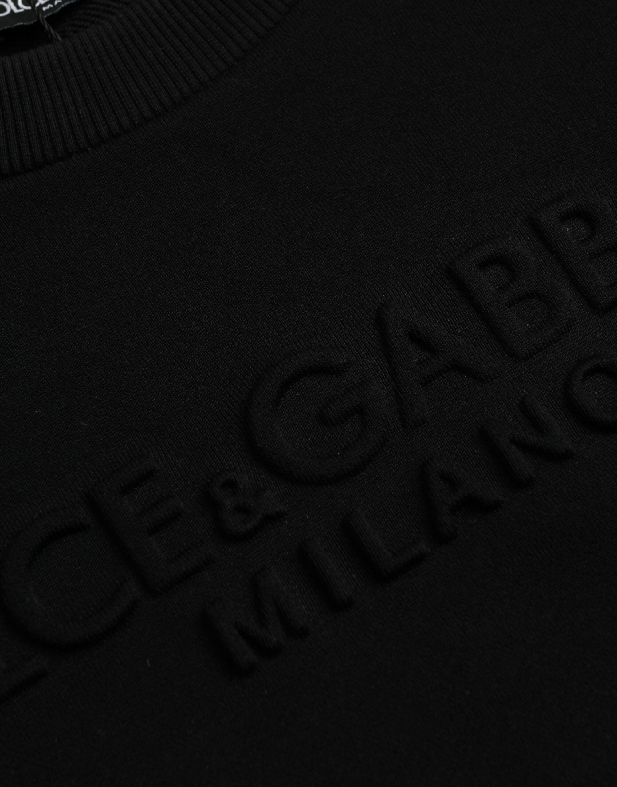 Dolce & Gabbana Black Cotton Long Sleeves Sweatshirt Sweater