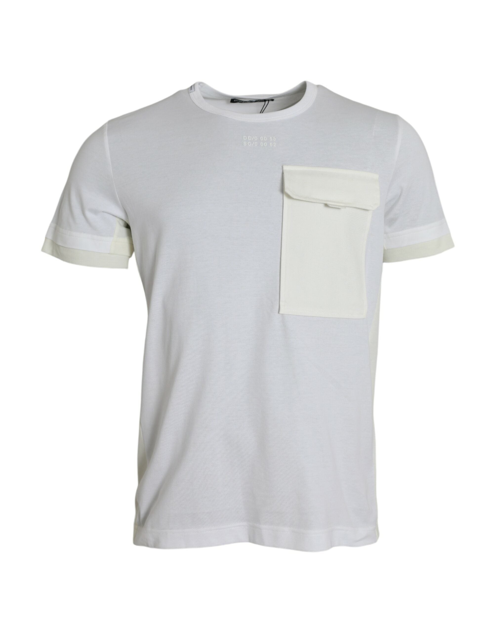 Μπλουζάκι Dolce &amp; Gabbana White Cotton Pocket κοντά μανίκια