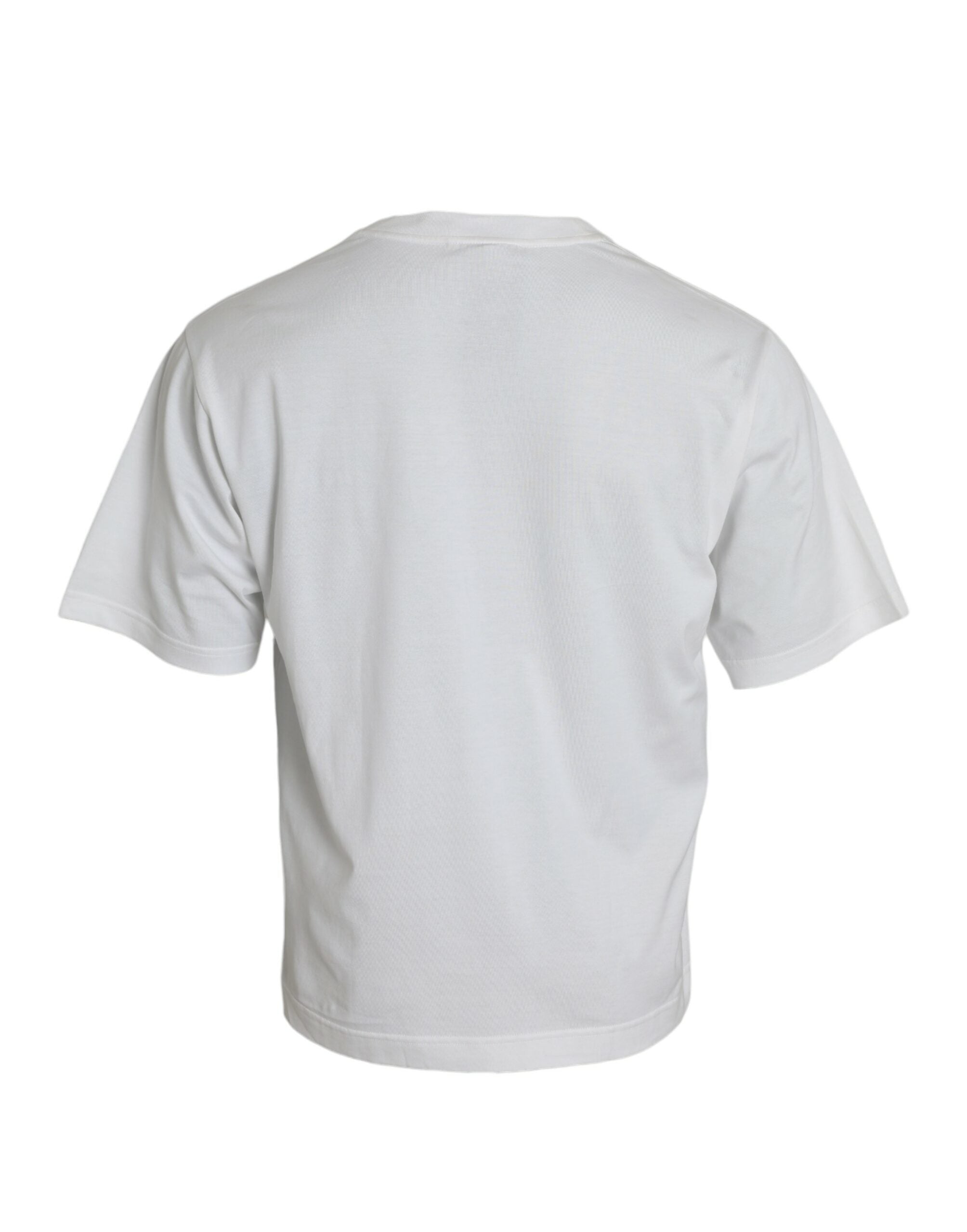 Μπλουζάκι Dolce &amp; Gabbana White Embelled Cotton Crew Neck