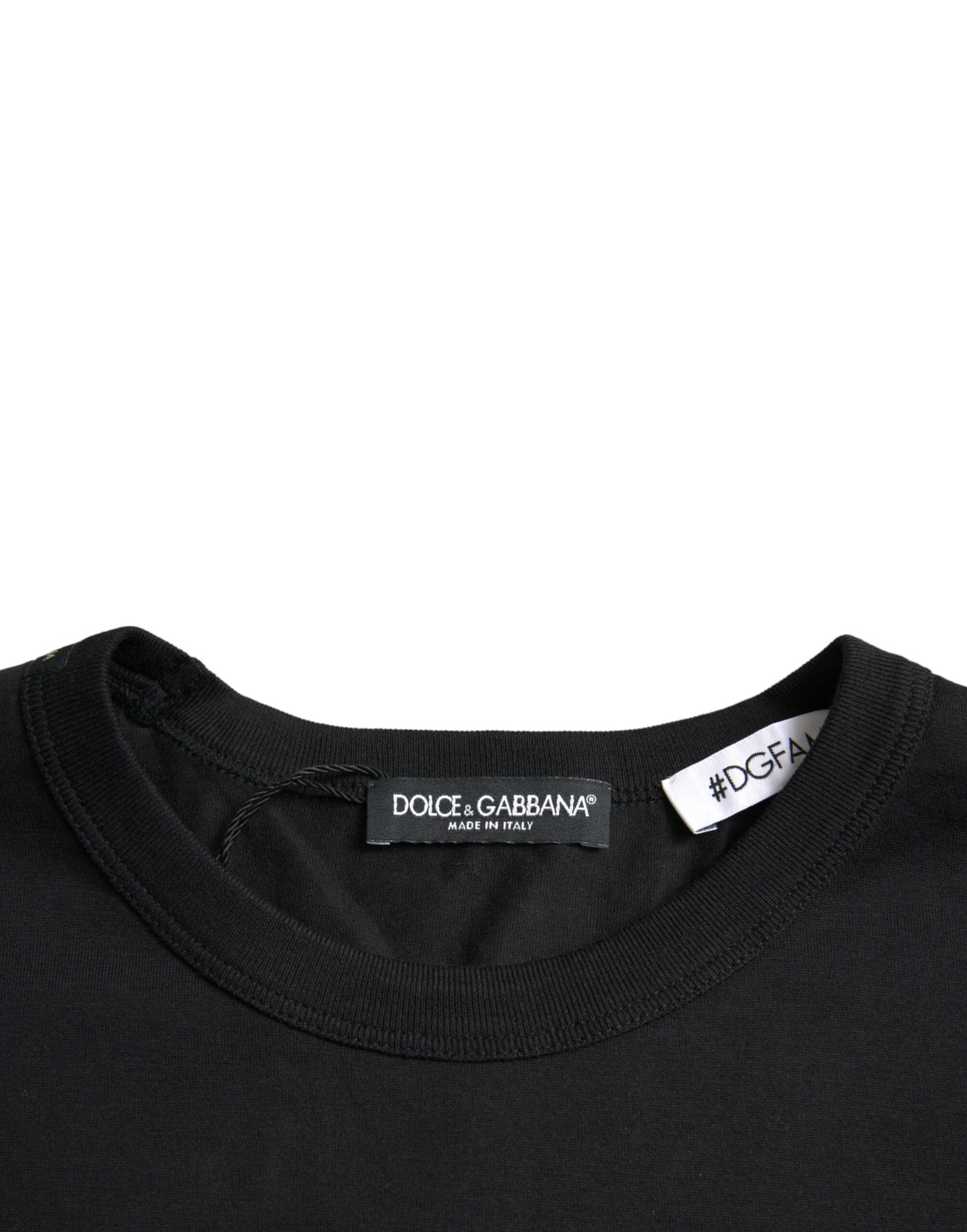 Μπλουζάκι Dolce &amp; Gabbana Black #DGFamily Cotton Crew Neck