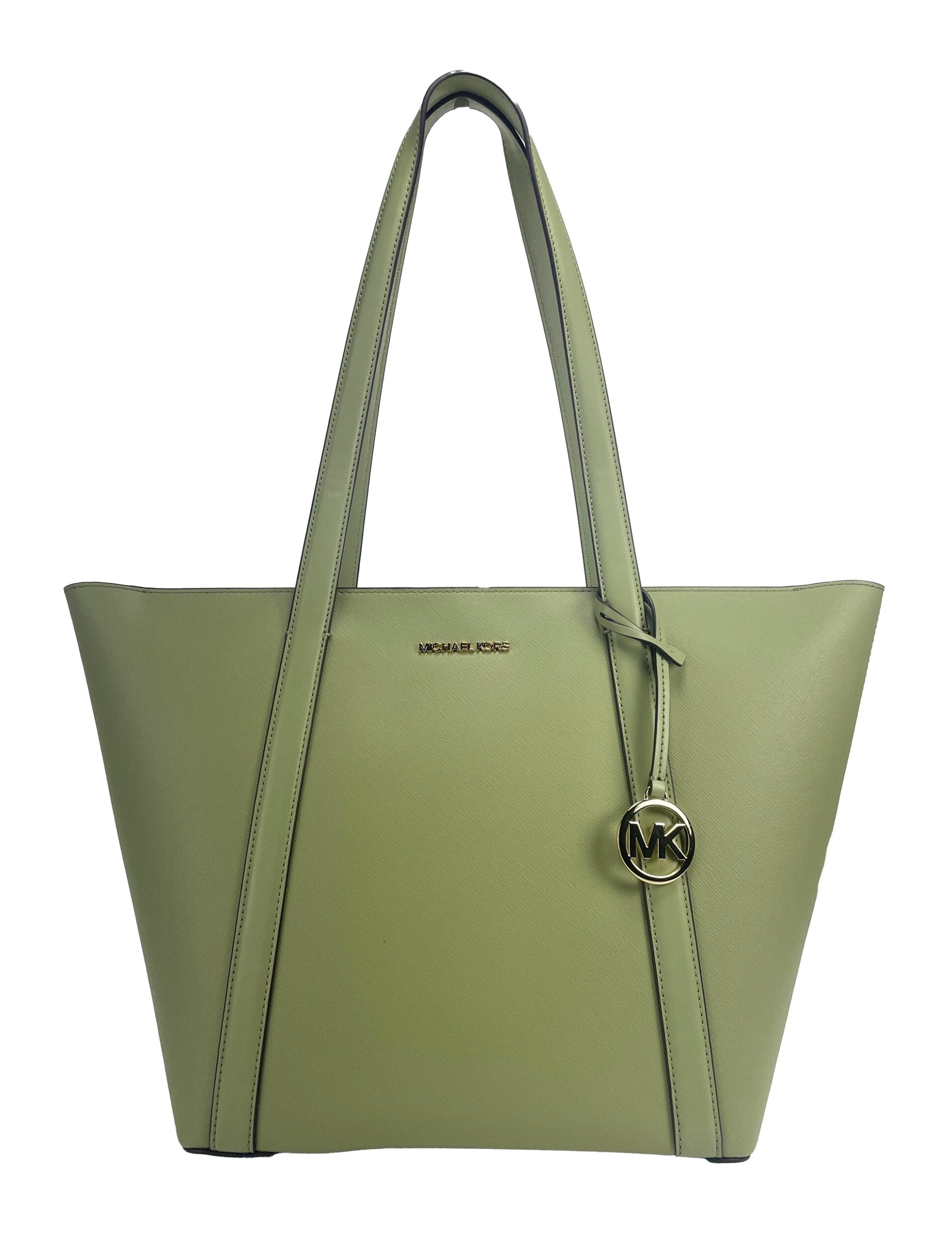 Michael Kors Large Pratt Soulder Zip Tote Bag Light Sage