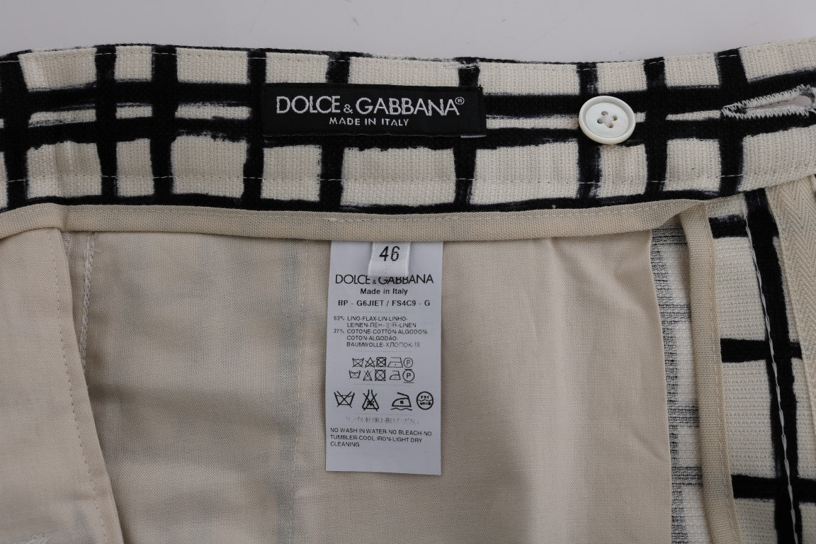 Κομψό ριγέ βαμβακερό-λινό σορτς Dolce &amp; Gabbana