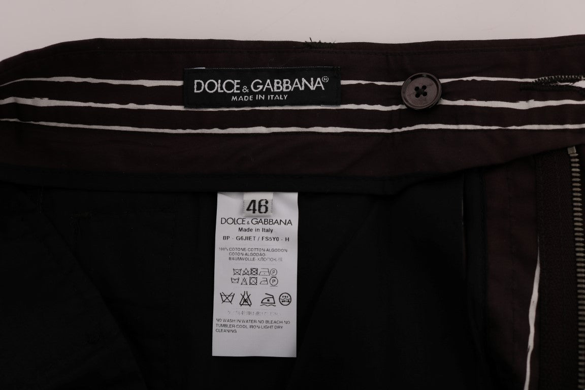 Βαμβακερό ριγέ σορτς ψηλό στο γόνατο Dolce &amp; Gabbana Bordeaux