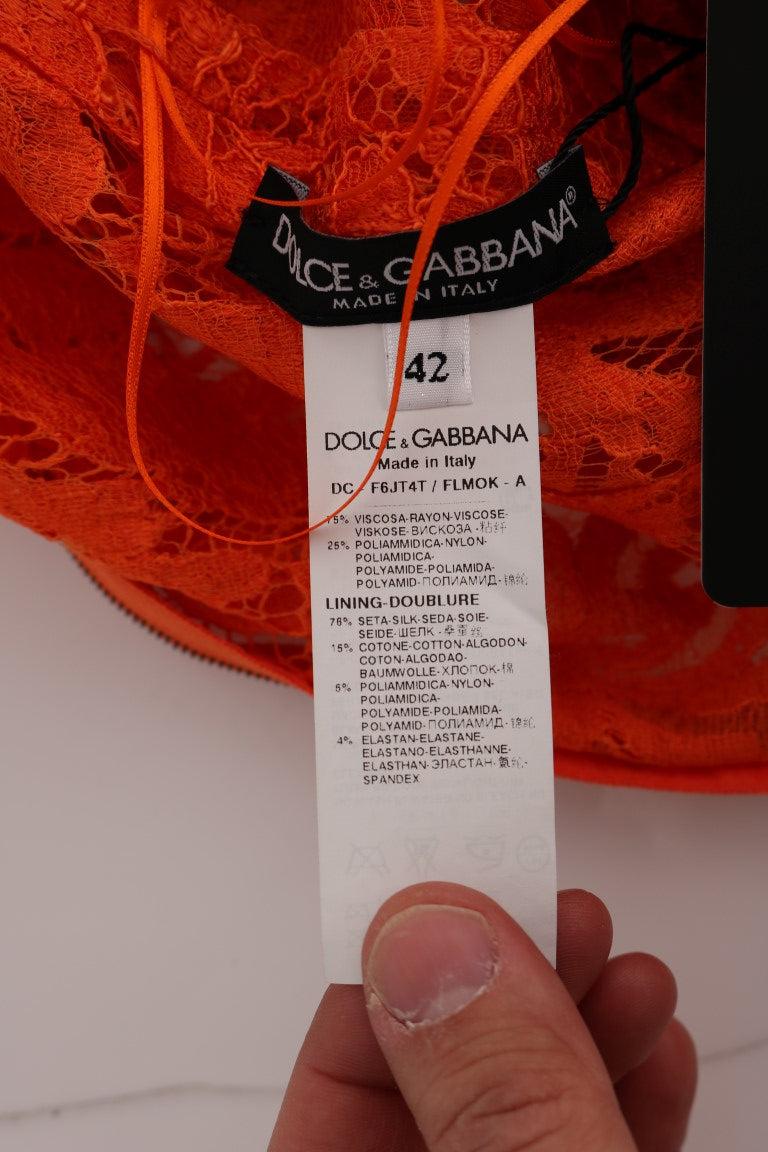 Κομψό μακρυμάνικο φόρεμα Dolce &amp; Gabbana με πορτοκαλί θήκη