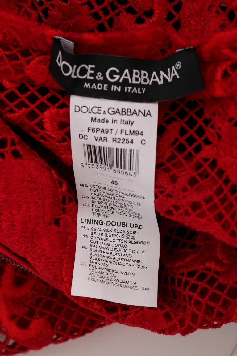 Κομψό φόρεμα με κόκκινη θήκη Dolce &amp; Gabbana με ζώνη από μεταξωτό φιόγκο