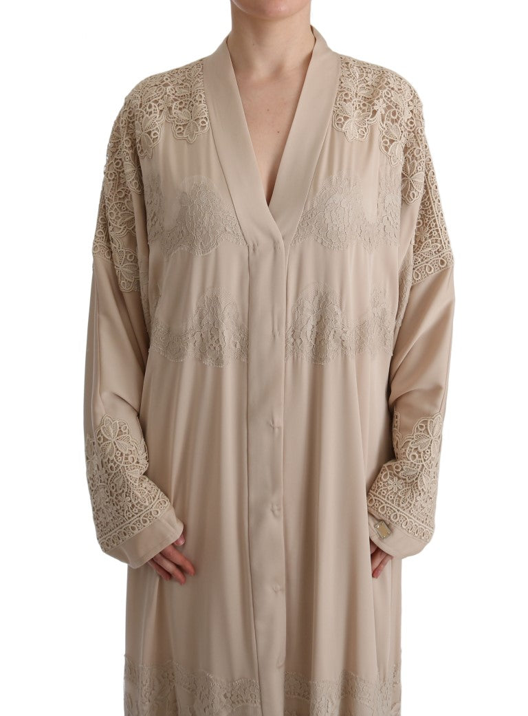 Dolce &amp; Gabbana Κομψό μπεζ φόρεμα Cape Kaftan