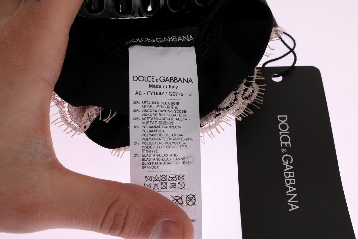 Dolce &amp; Gabbana Κομψό φλοράλ δαντέλα κρυστάλλινο μαλλί