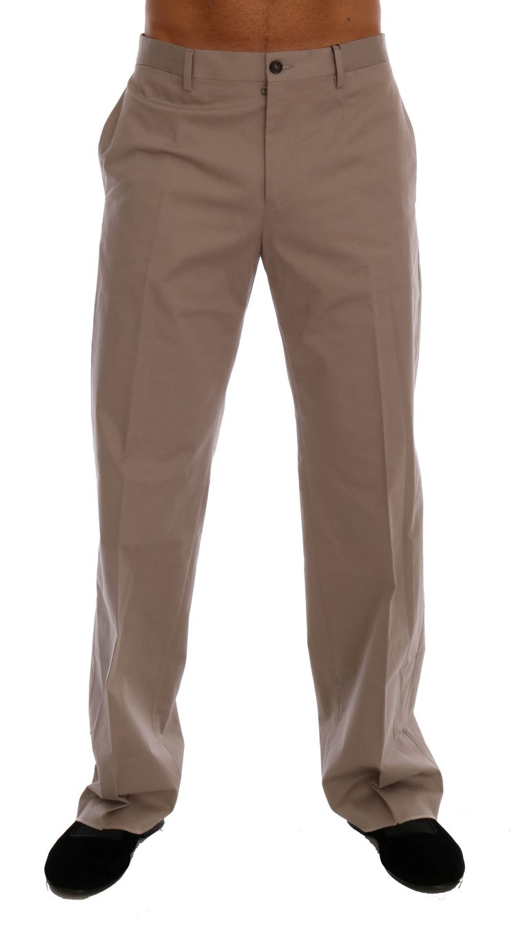 Dolce &amp; Gabbana Chic Beige Chinos Casual Παντελόνι