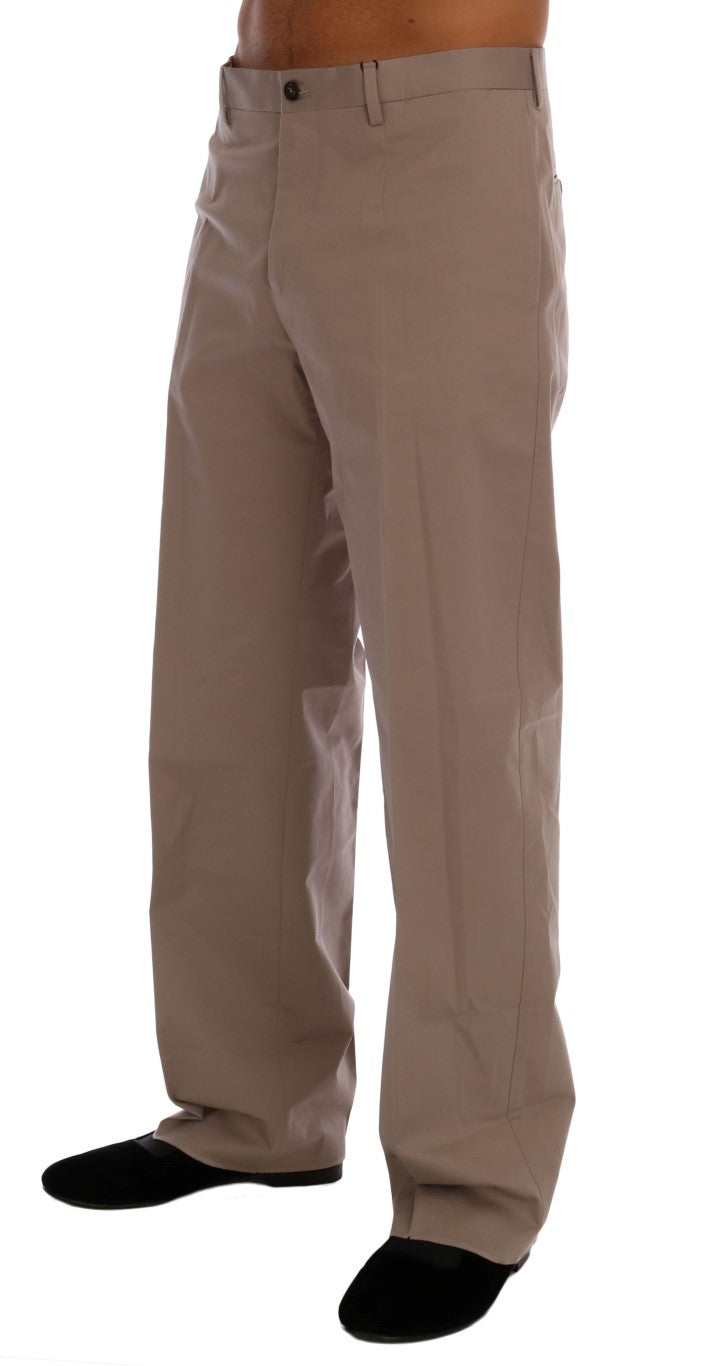 Dolce &amp; Gabbana Chic Beige Chinos Casual Παντελόνι