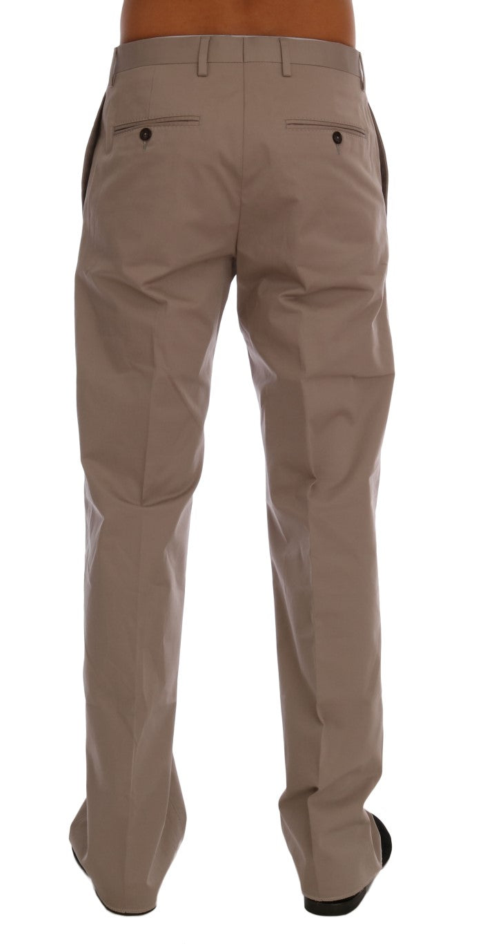 Dolce &amp; Gabbana Chic Beige Chinos Casual Παντελόνι