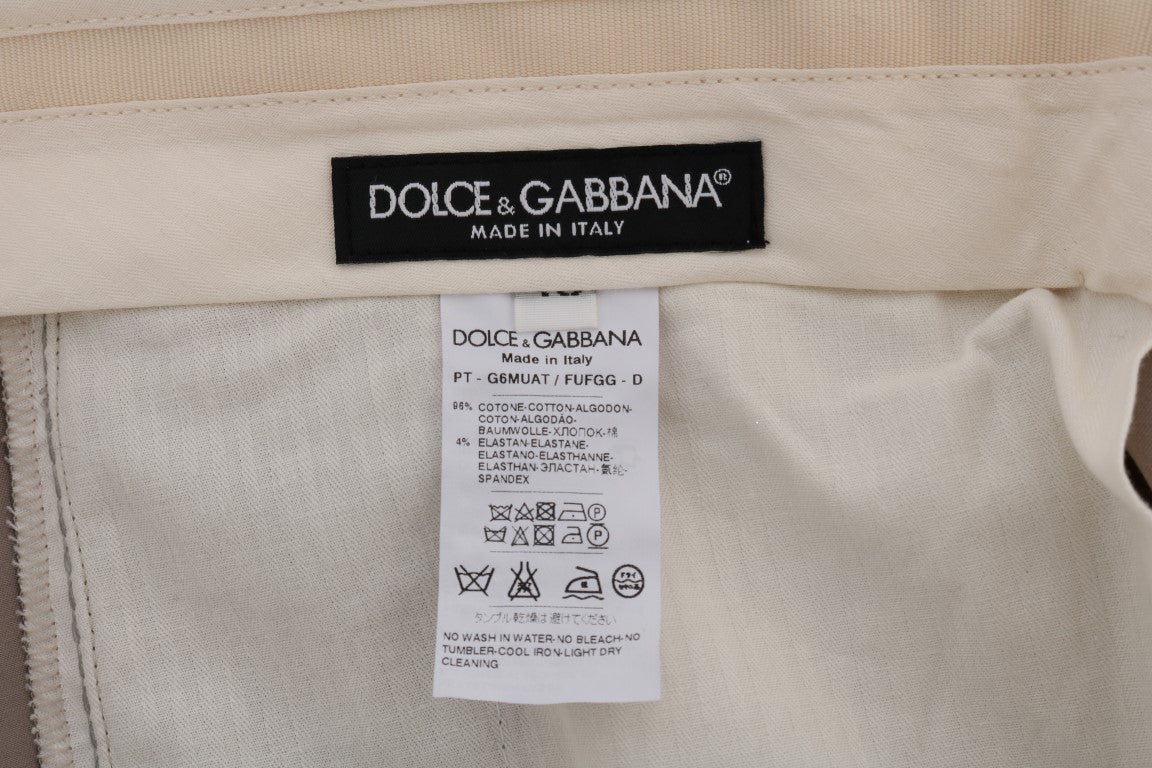 Dolce &amp; Gabbana Chic Beige Chinos Casual Παντελόνι