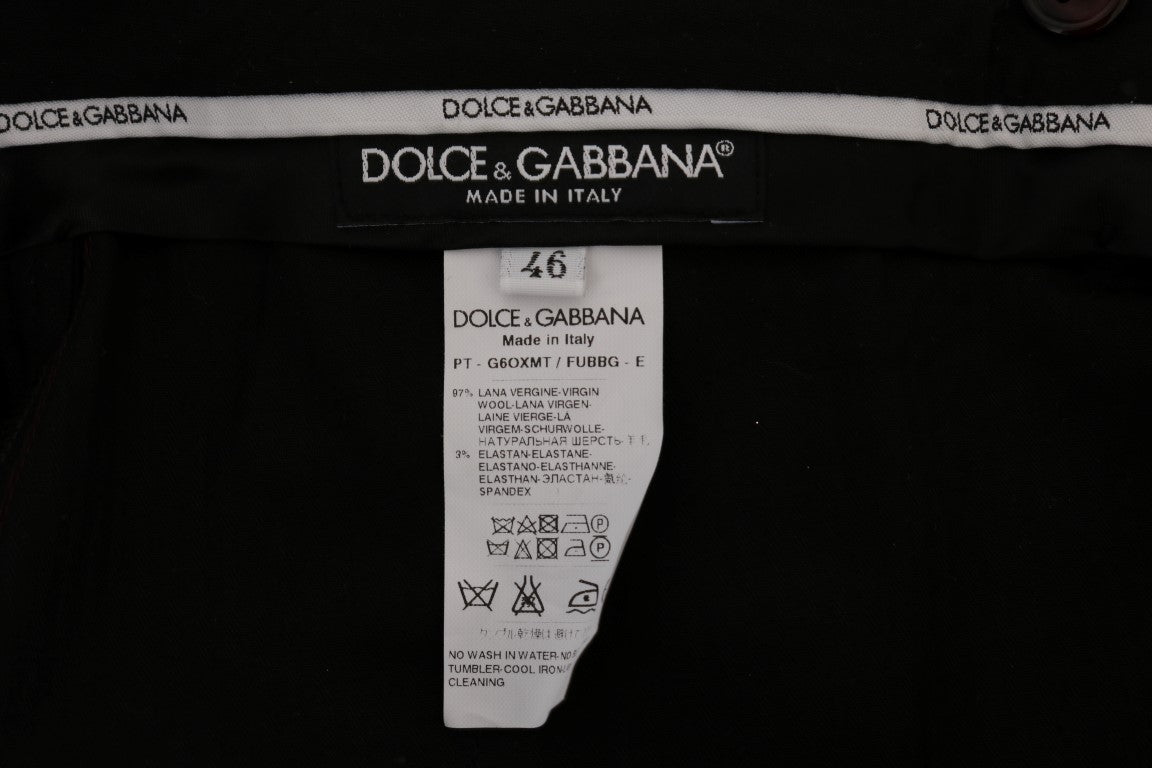 Κομψό επίσημο παντελόνι Dolce &amp; Gabbana με λεπτή εφαρμογή σε μωβ